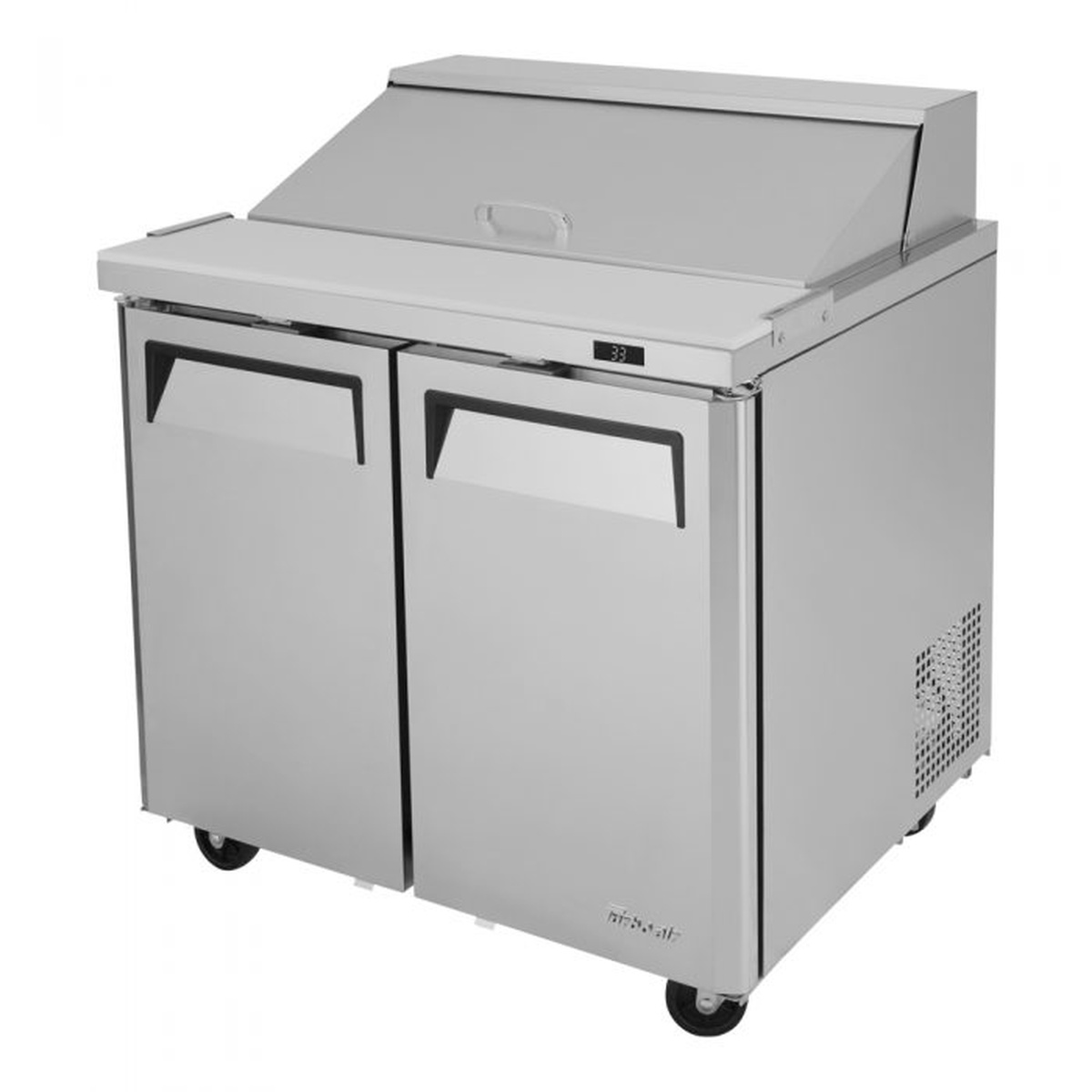 Turbo Air MST-36-N6 prep table with insulated pan cover closed