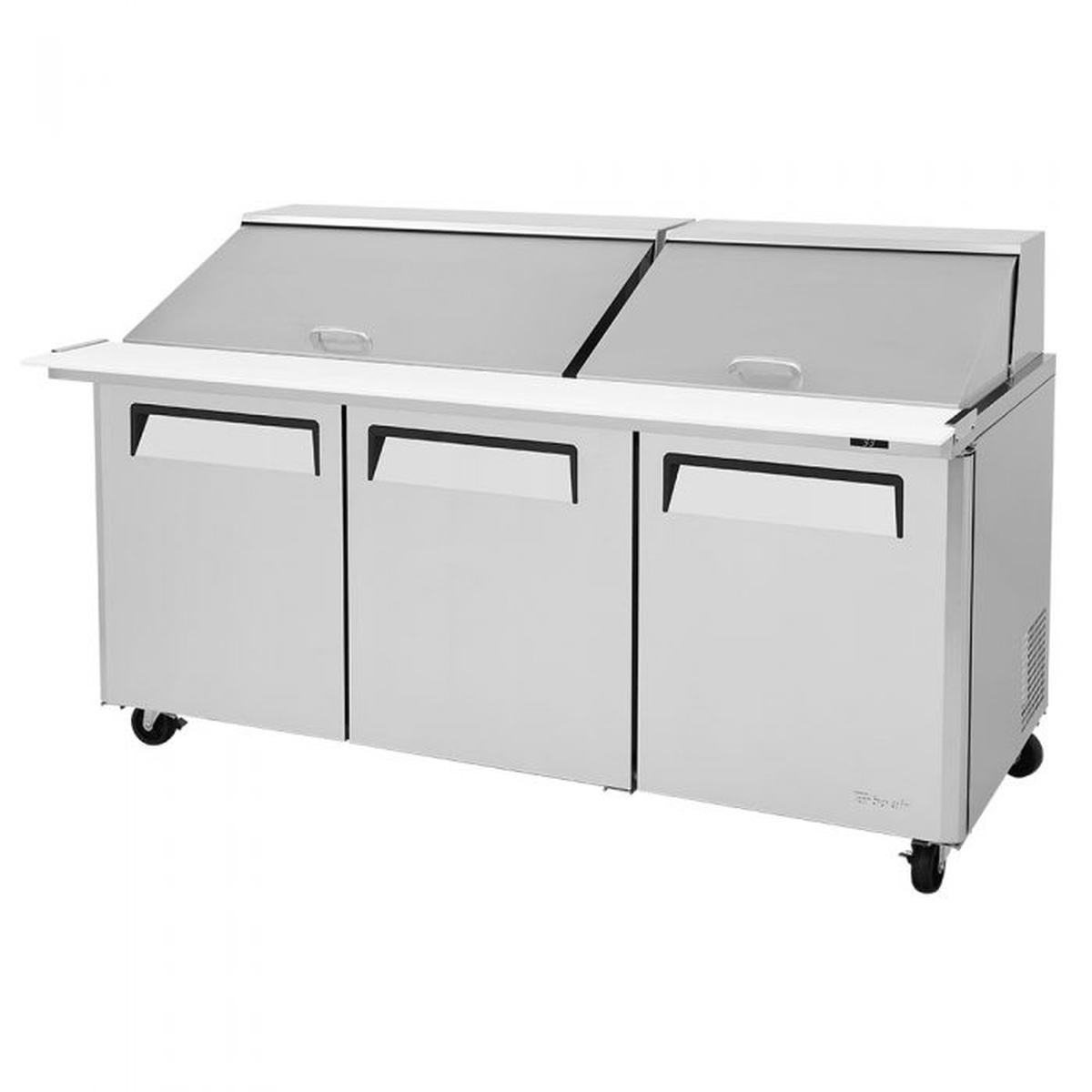 Turbo Air MST-72-30-N prep table shown with insulated pan covers closed