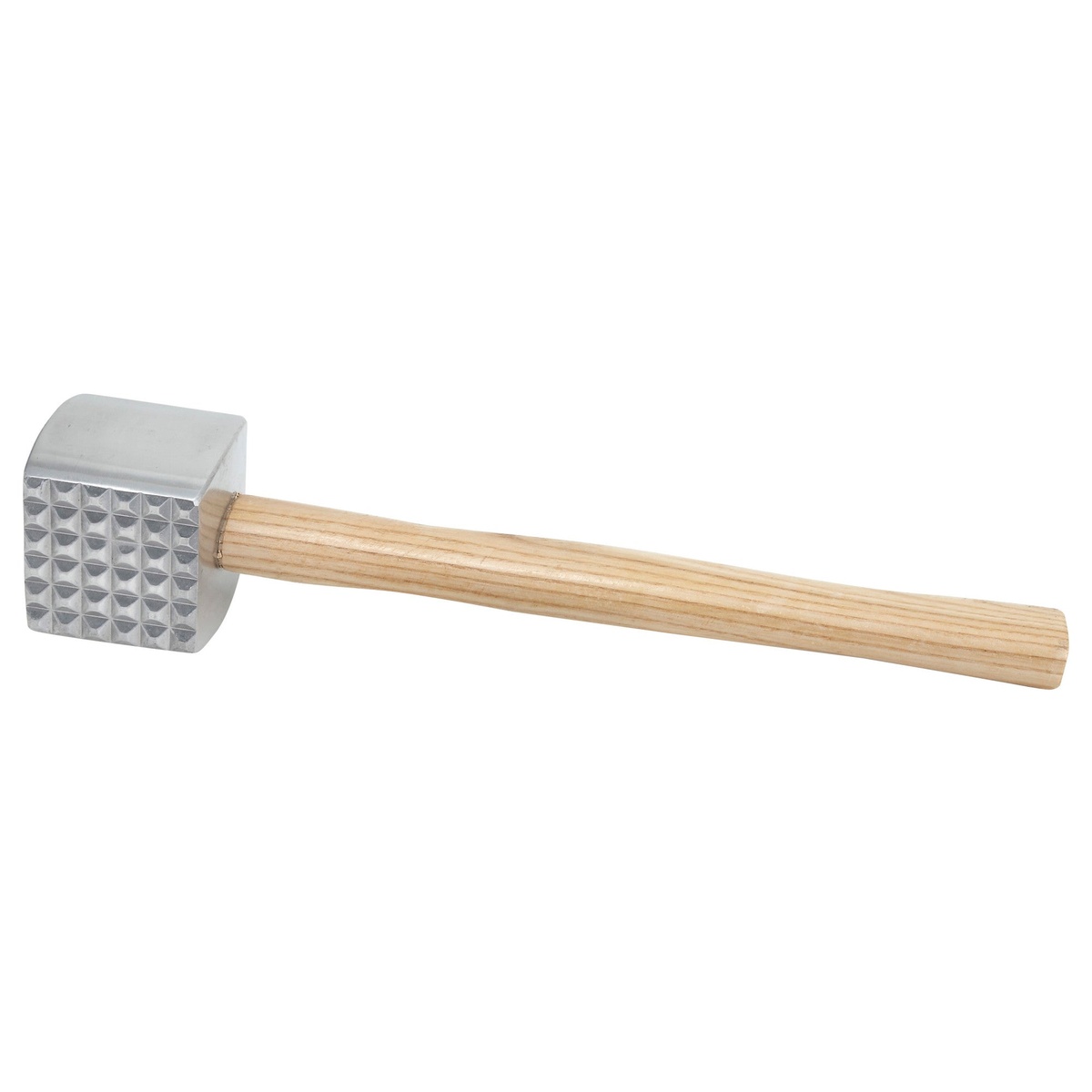 Winco MT-4 two-sided aluminum meat tenderizer with wooden handle