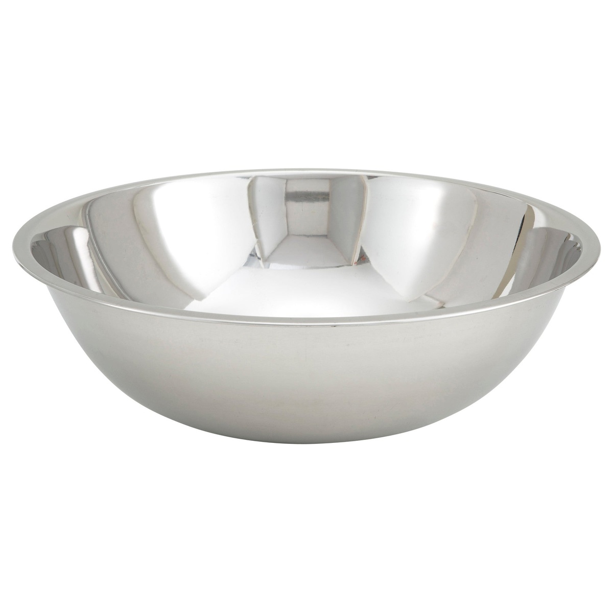 Winco MXB-1600Q 16-quart stainless steel economy mixing bowl with polished interior and reinforced rim