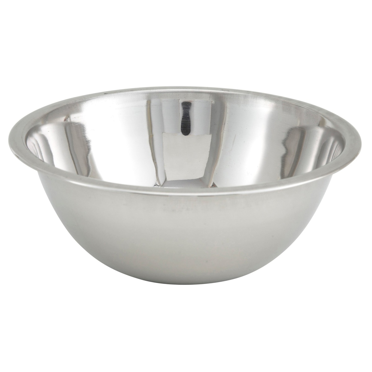 Winco MXB-75Q 3/4 quart stainless steel economy mixing bowl with polished finish and wide reinforced rim