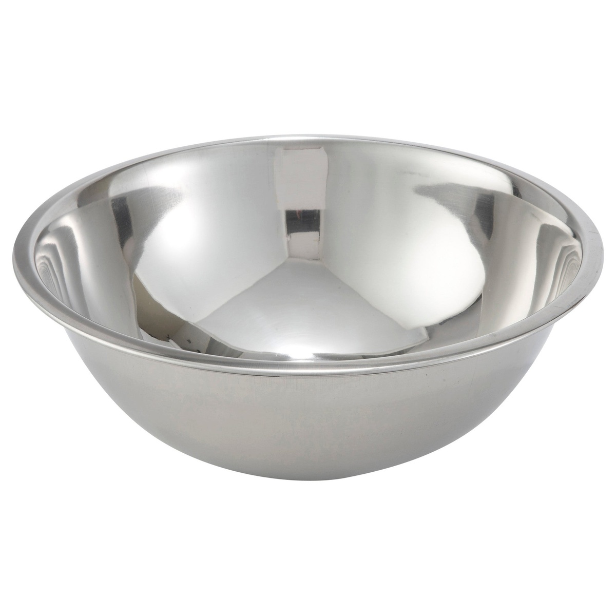 Winco MXB-800Q 8-quart polished stainless steel mixing bowl on white background