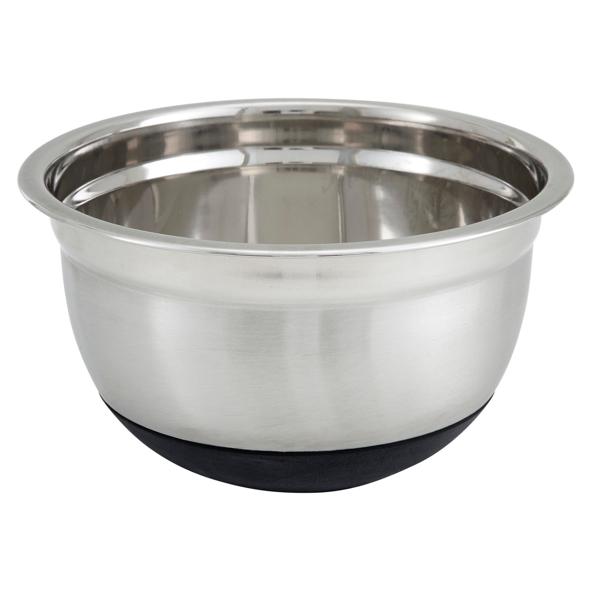 Winco MXRU-150 1.5-quart stainless steel mixing bowl with black silicone non-slip base