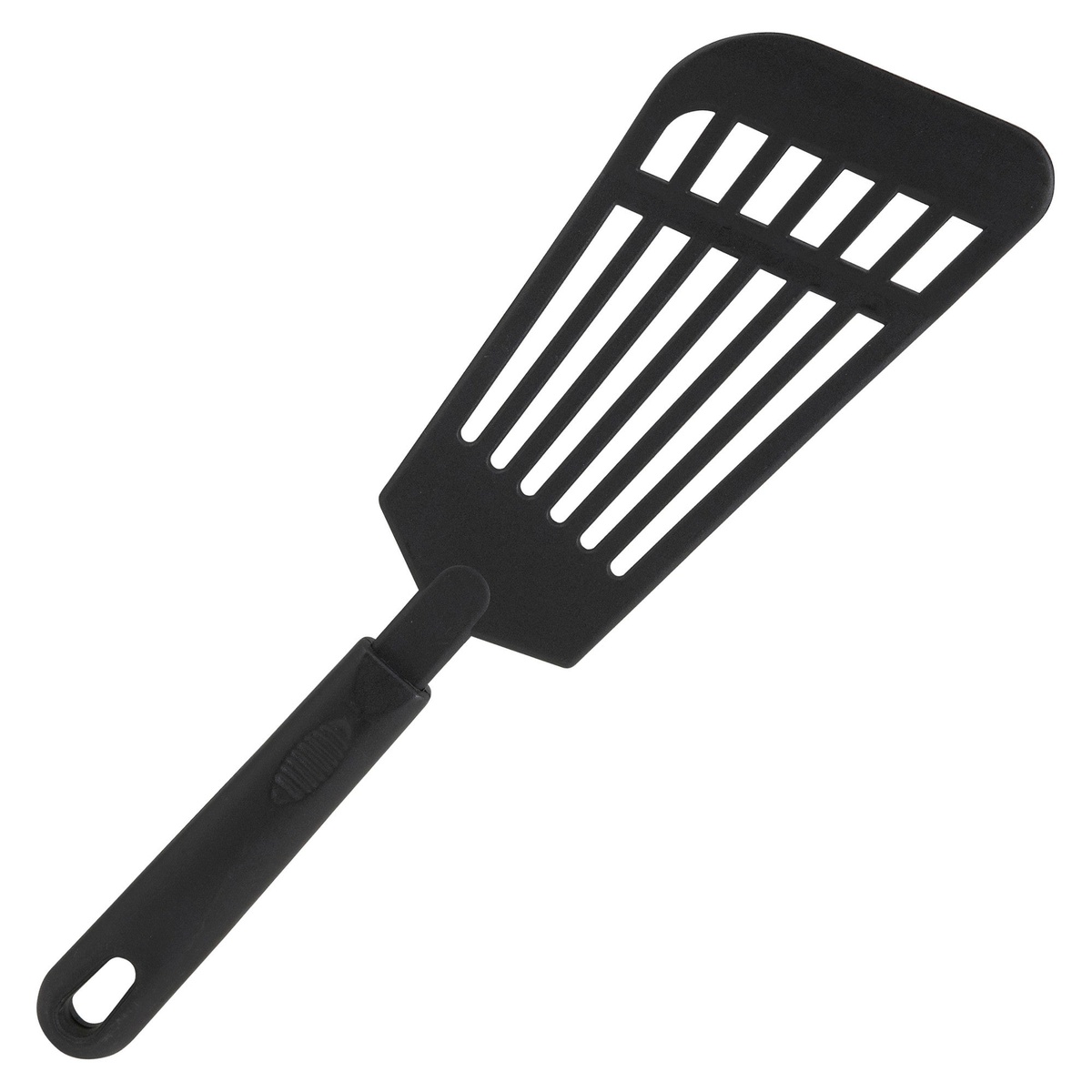 Winco NC-RS Black Nylon Fish Spatula with slotted rectangular blade