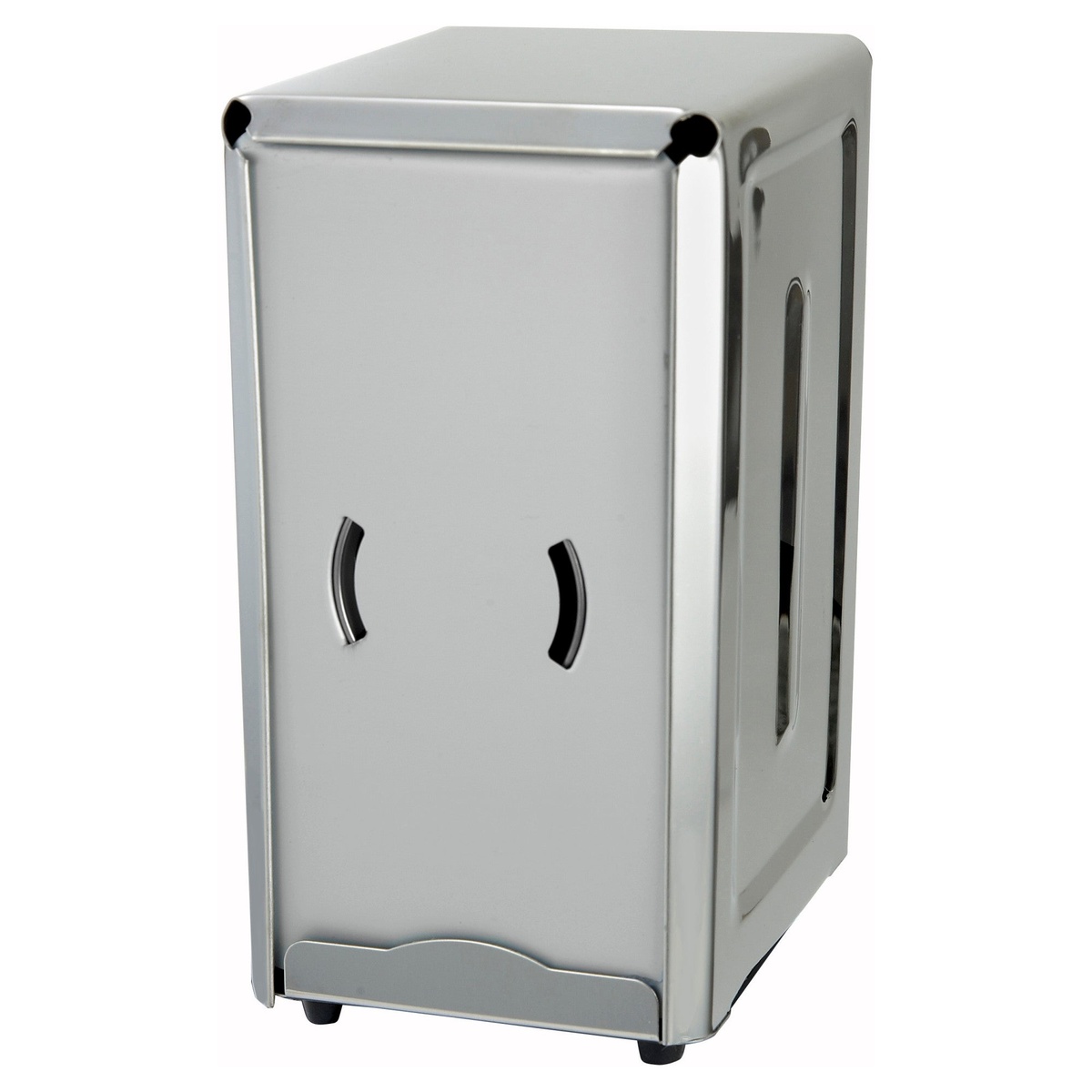 Winco NH-7 full-size stainless steel counter napkin dispenser on white background
