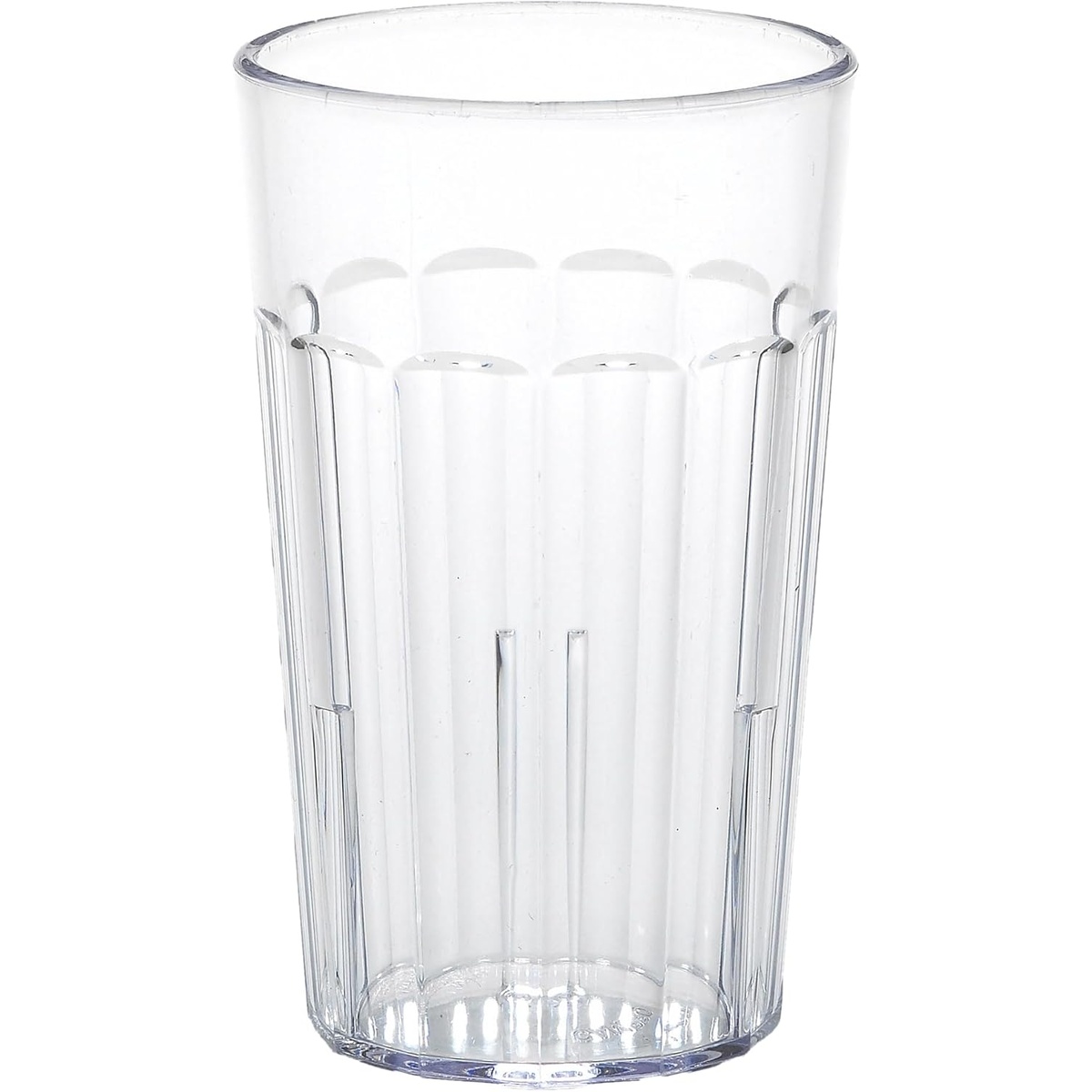 Cambro NT10152 Newport 10 oz. clear fluted tumbler on white background