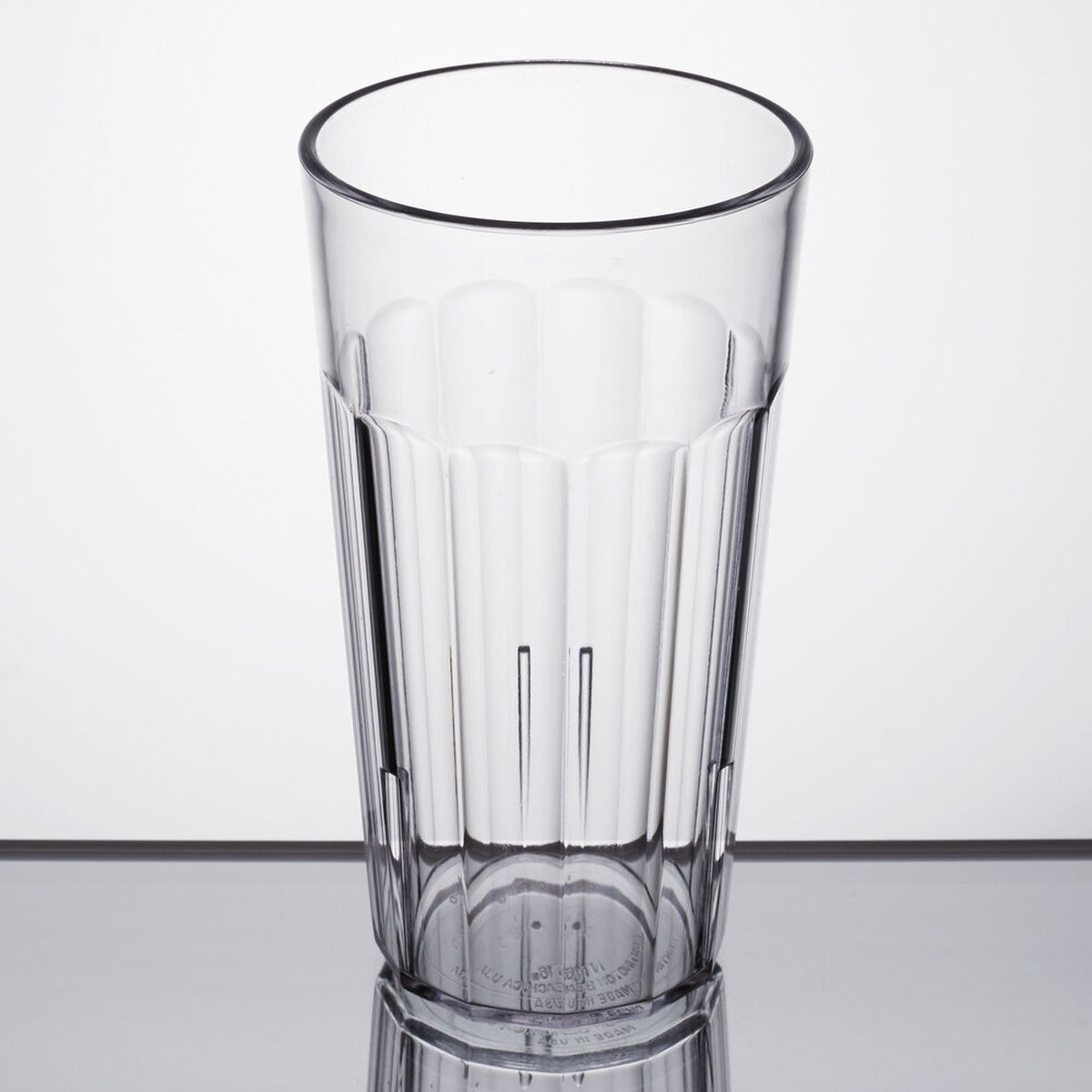 Cambro NT16152 Newport 16.4 oz clear fluted SAN plastic tumbler