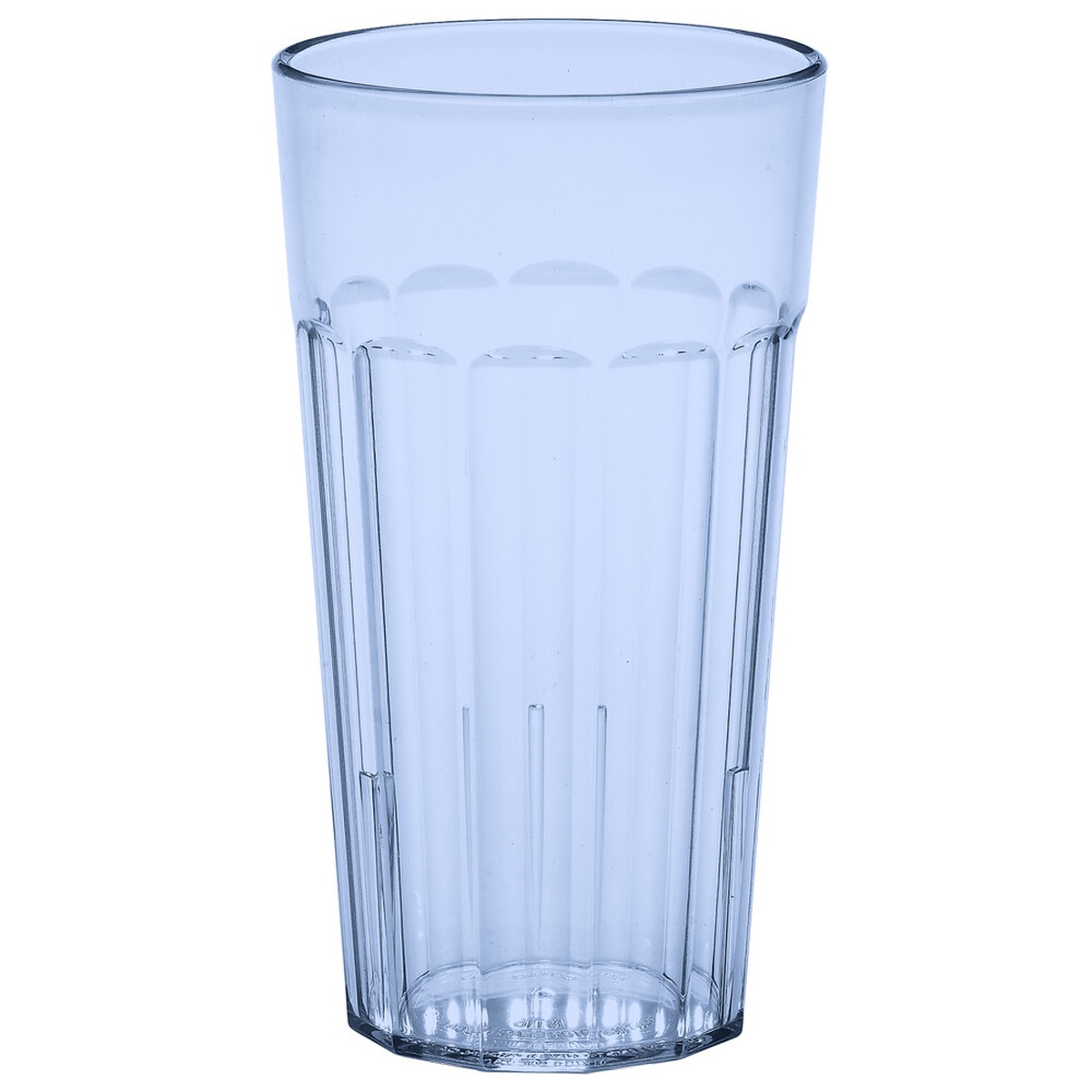 Cambro NT16401 Newport 16.4 oz slate blue fluted SAN plastic tumbler on white background