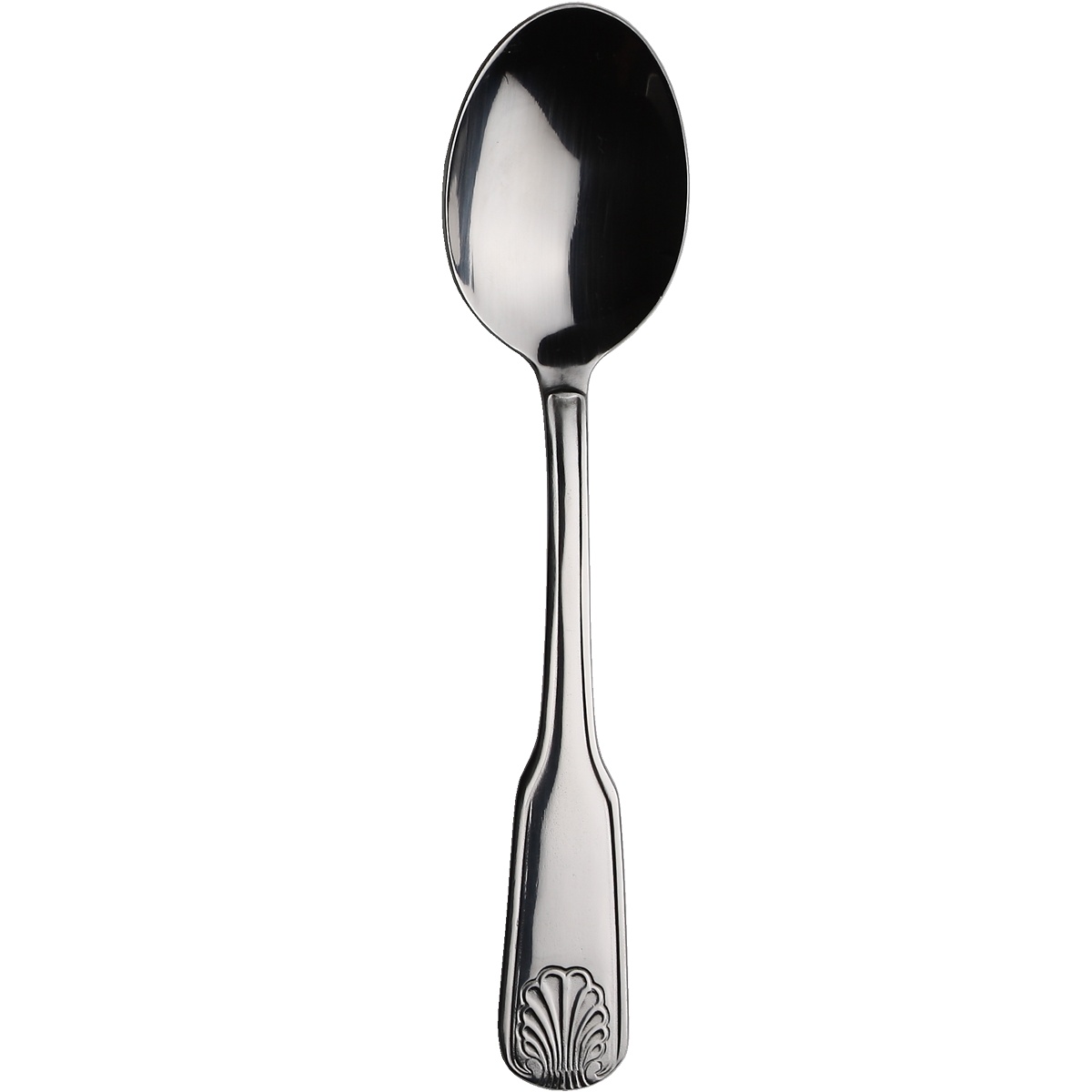 Libertyware OCN10 Oceans serving spoon with mirror polish finish and shell-embossed handle