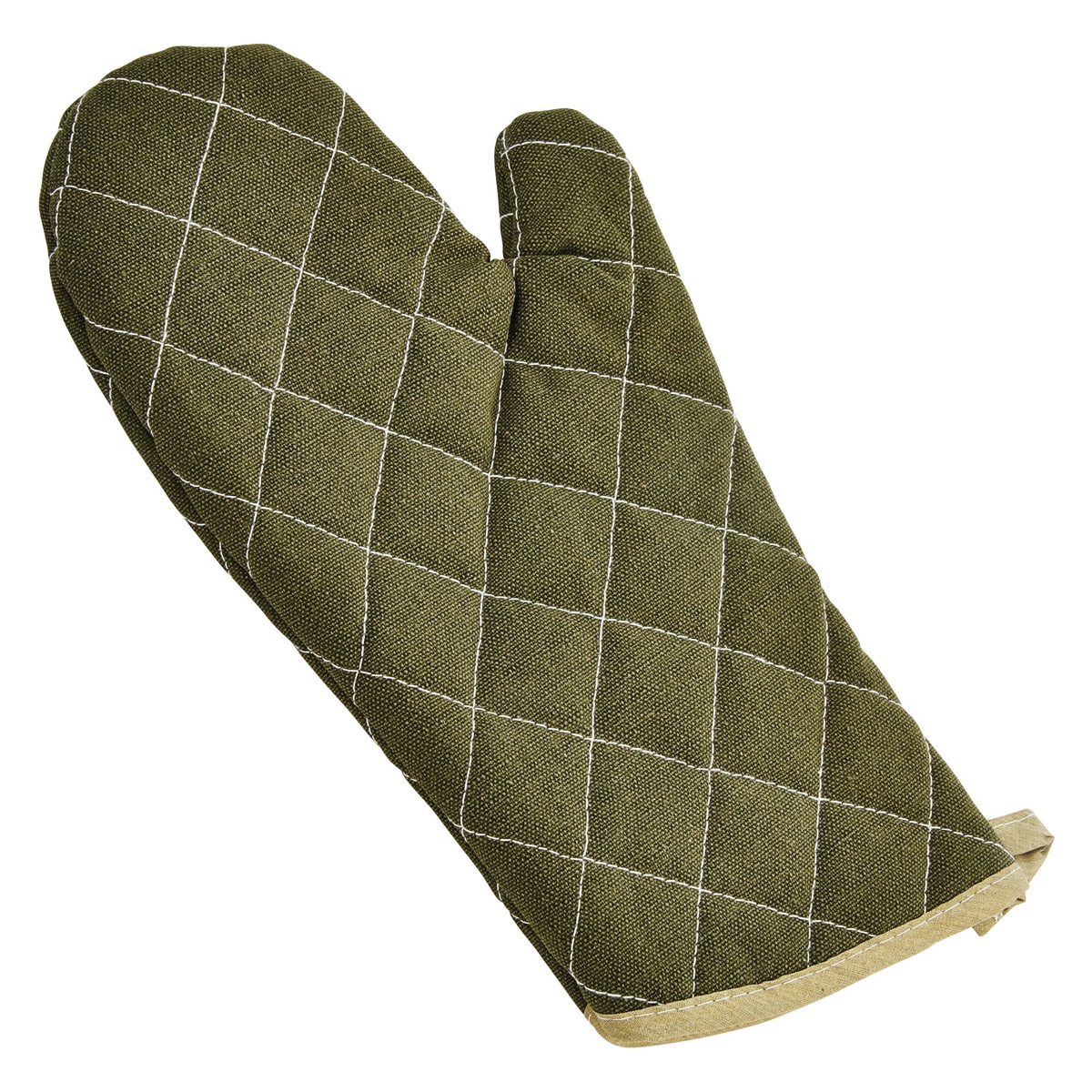 Winco OMF-13 13-inch green quilted flame-resistant cotton oven mitt