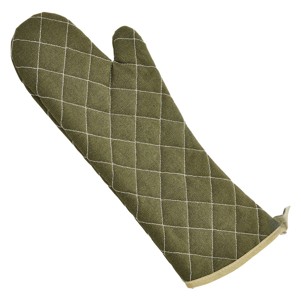 Winco OMF-17 green quilted flame-retardant cotton oven mitt, 17 inches long