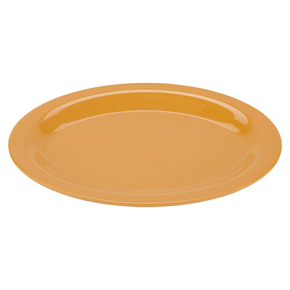 GET Enterprises OP-120-TY tropical yellow oval melamine platter, angled side view