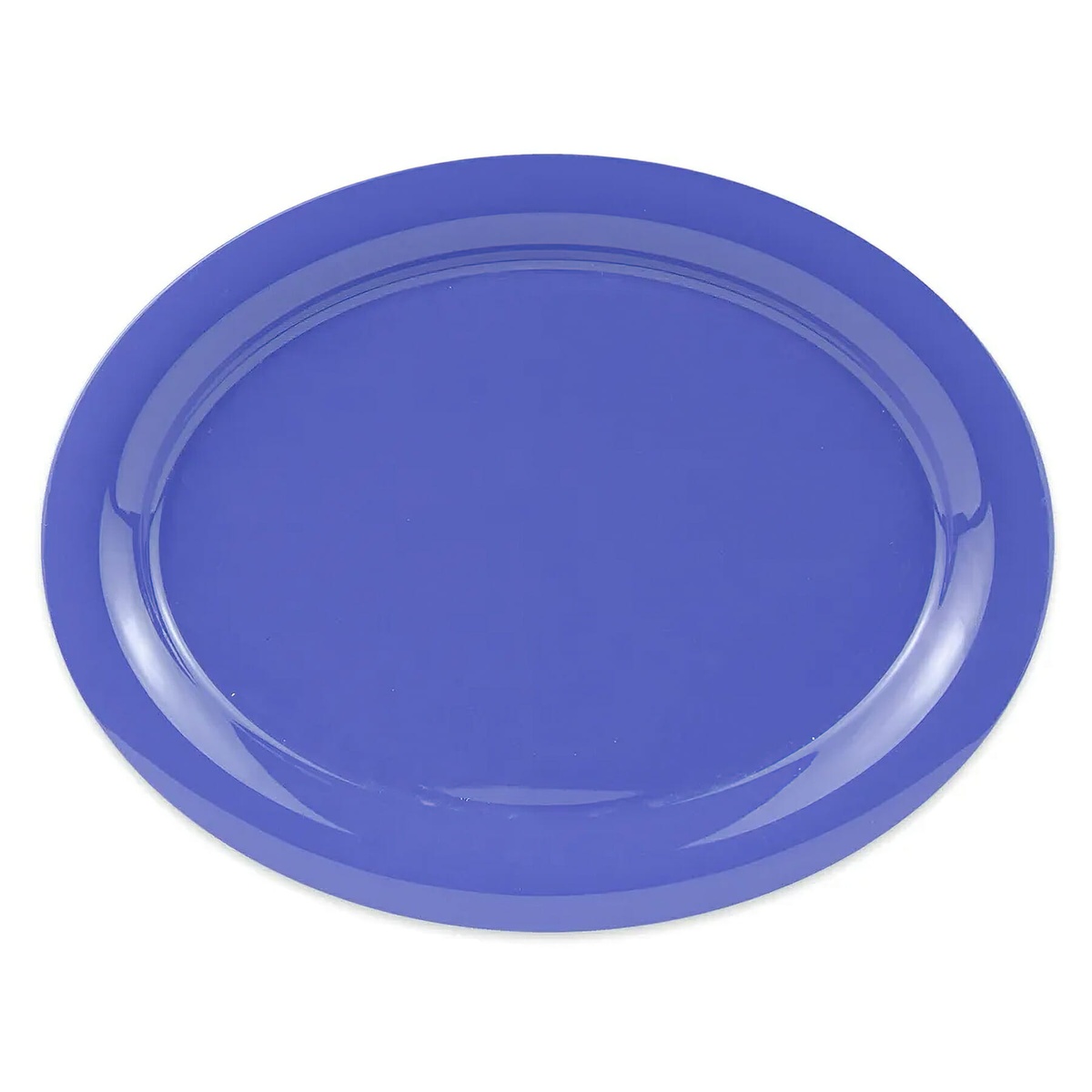 GET Enterprises OP-135-BK Black Elegance 13.5 x 10.25 inch oval melamine platter, top-down view