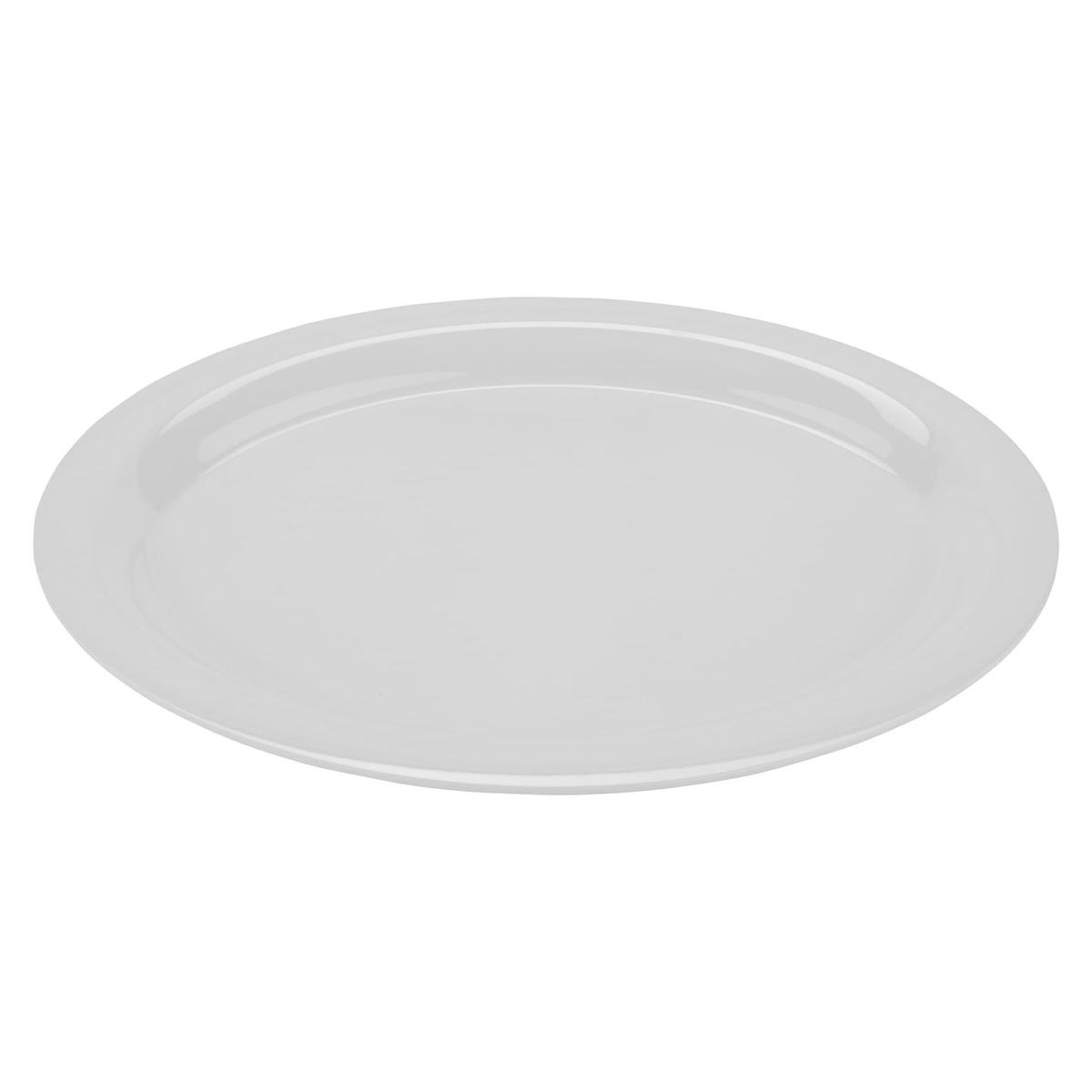 GET Enterprises OP-135-RO 13.5 x 10.25 inch oval melamine platter, angled top view