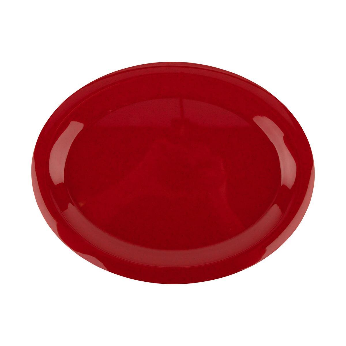 G.E.T. Enterprises OP-135-RSP Red Sensation oval melamine platter, overhead top-down view showing full serving surface