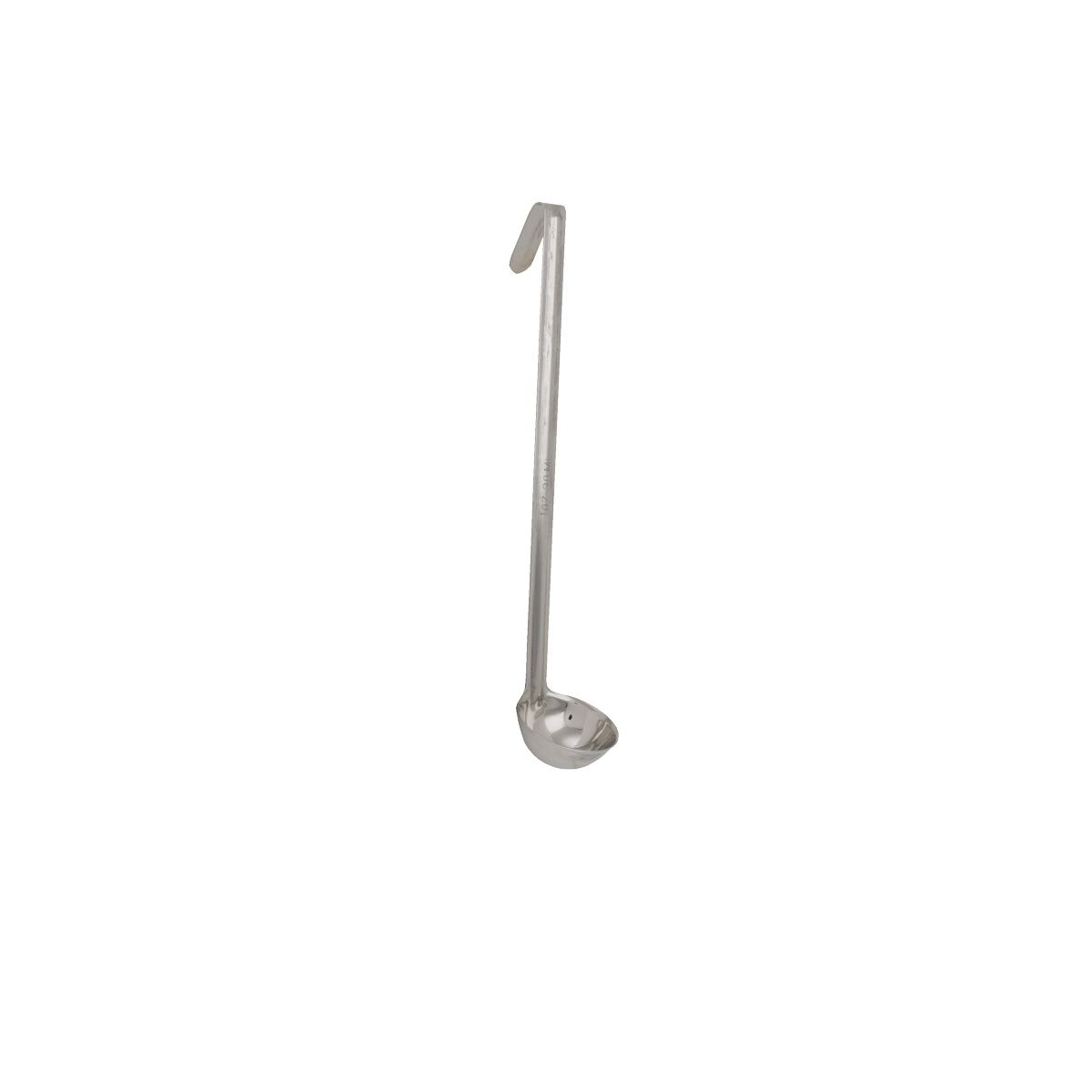 Libertyware OPL01 one-piece 1 oz. stainless steel ladle with long handle and hook end