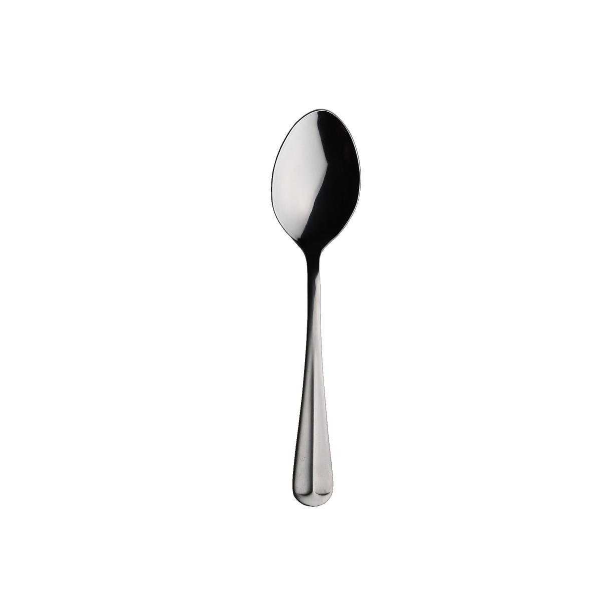 Libertyware Olde Oxford teaspoon, mirror polished stainless steel, isolated view