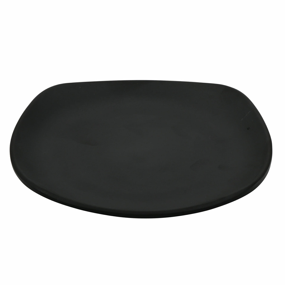 G.E.T. Enterprises Nara 9.75-inch black matte square melamine plate, angled top view
