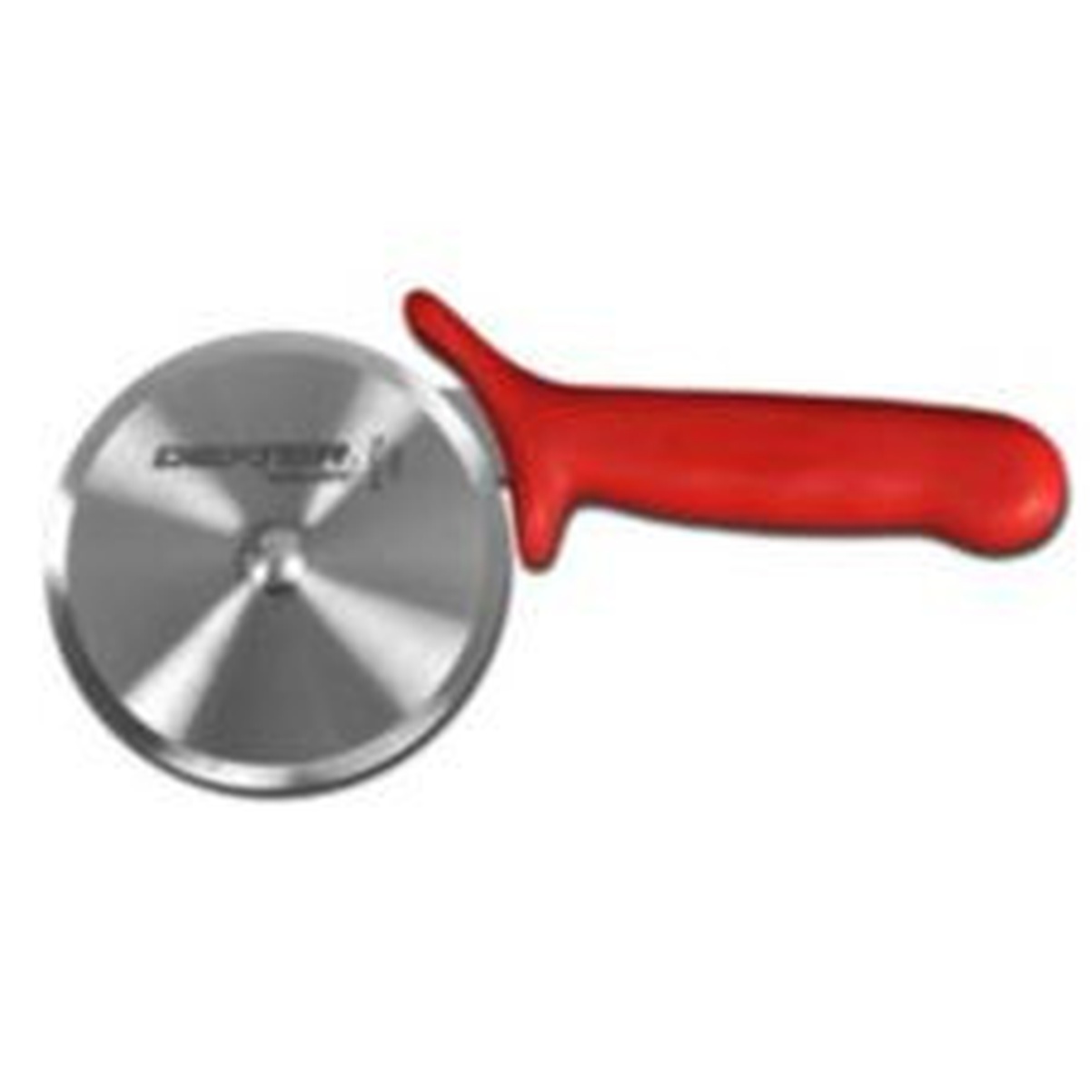 Dexter Russell P177AR-PCP pizza cutter with stainless steel wheel blade and red ergonomic handle