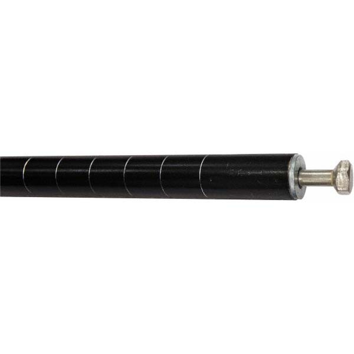 P54EB black epoxy coated 54-inch wire shelving post showing grooved increments and metal foot connector