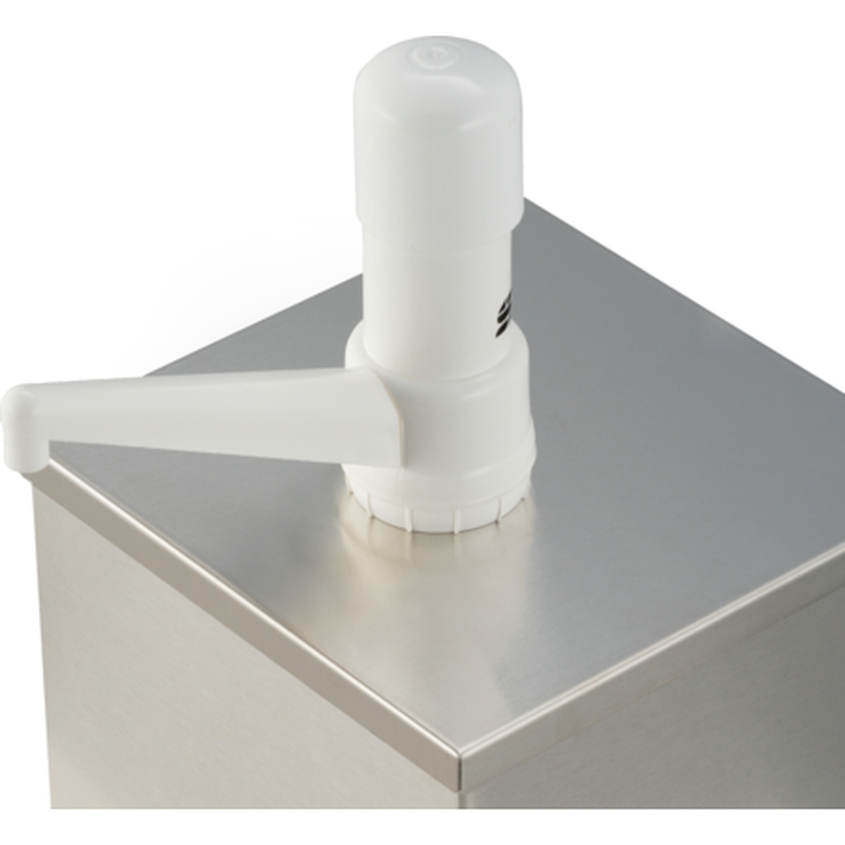 P9800 EZ-Chill stainless steel condiment pump box with white Ultra pump on top