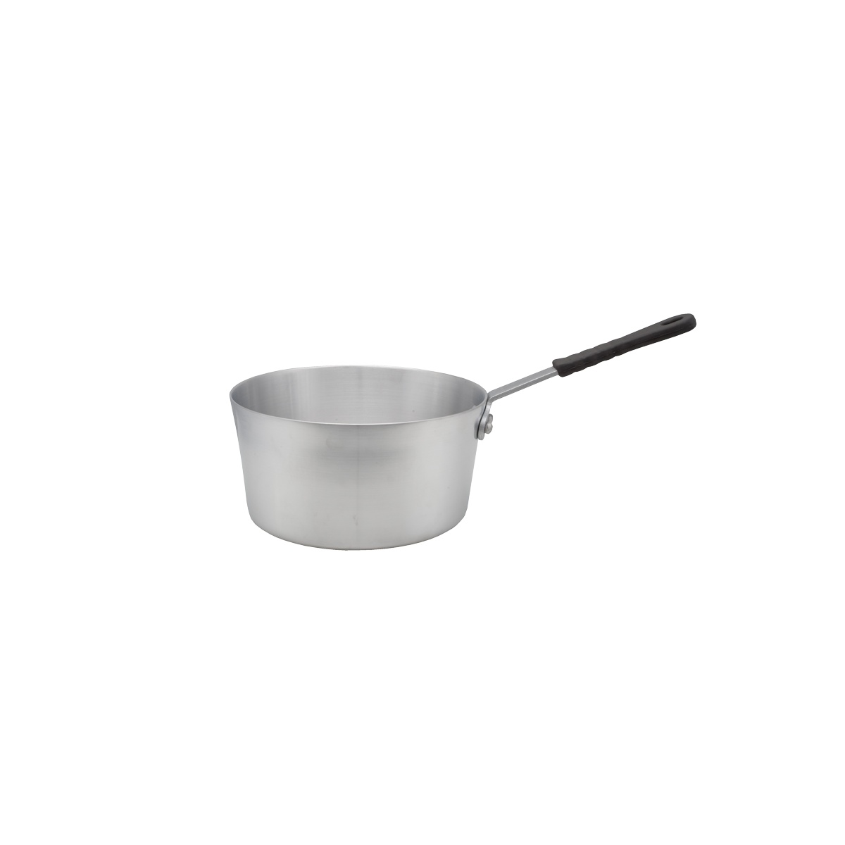 Libertyware PAN2H aluminum sauce pan with silicone riveted handle, shown from a three-quarter angle on a white background