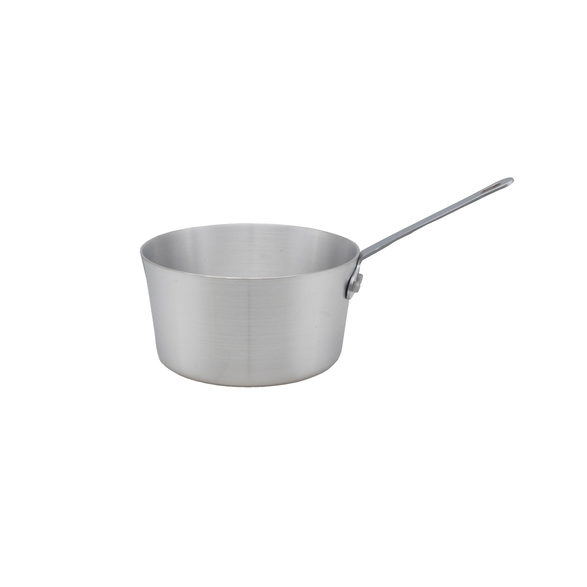 Libertyware PAN3 3-1/2 quart aluminum sauce pan with riveted handle on white background