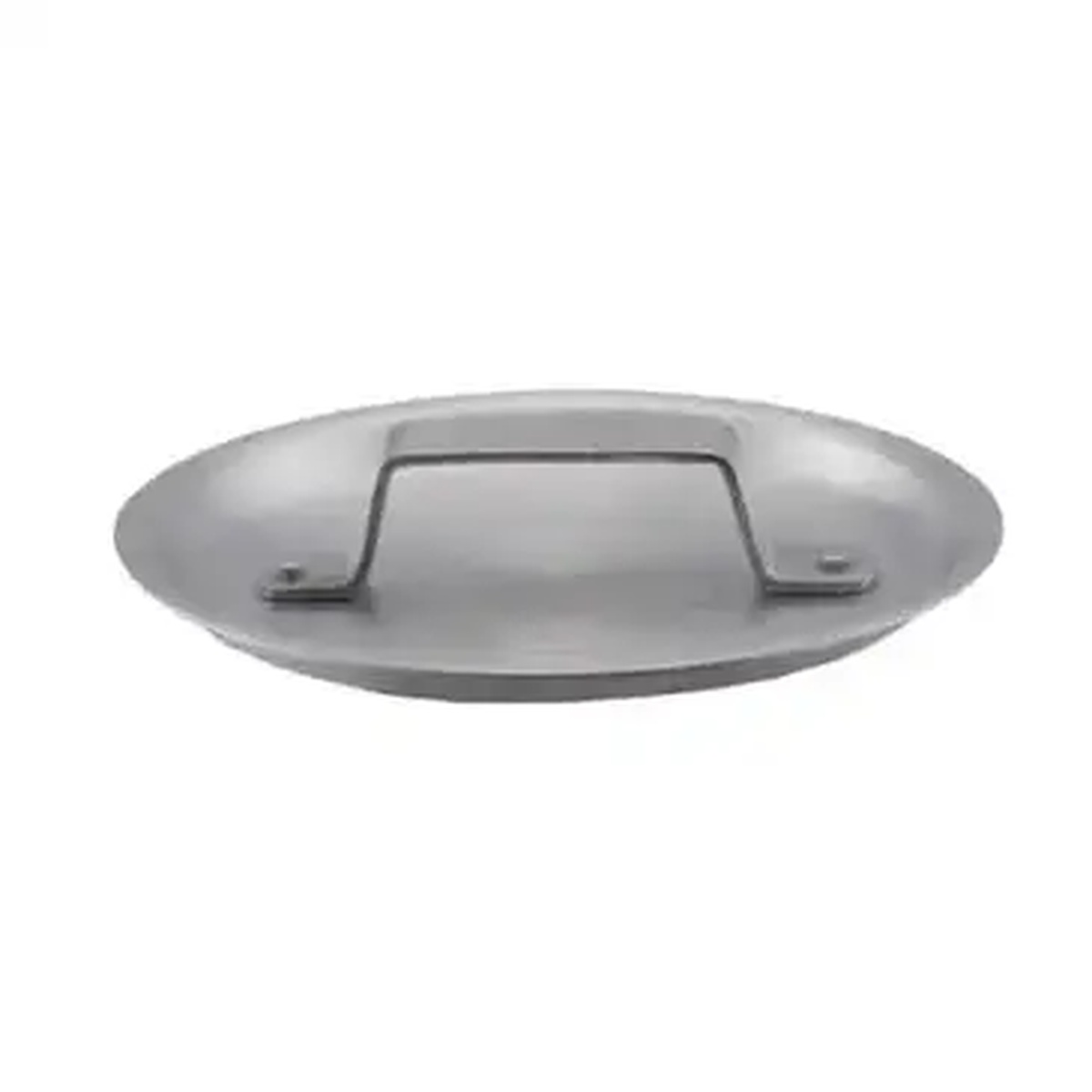 Libertyware PANC1 round flat aluminum sauce pan cover with center handle, top view
