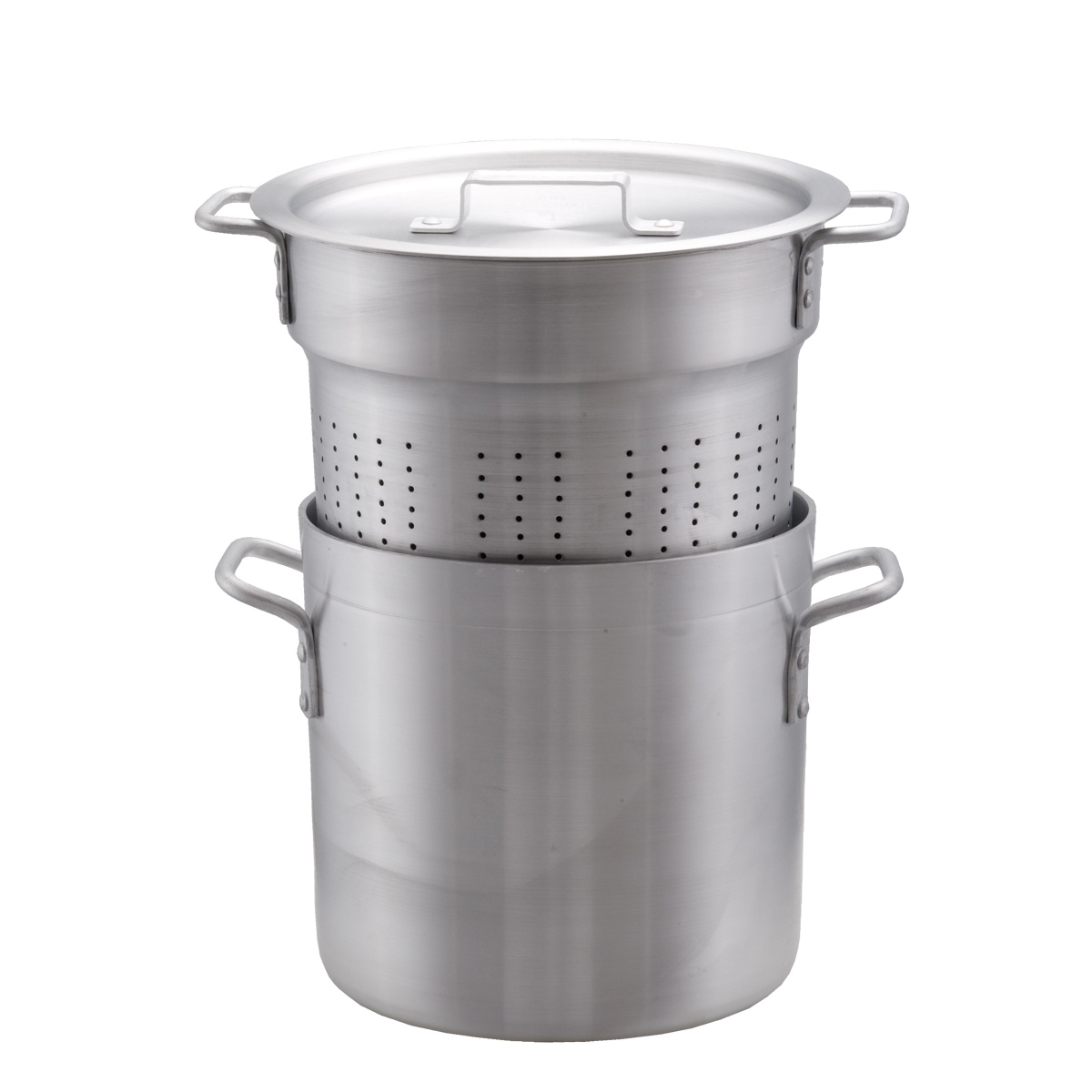 Libertyware 12 Quart Aluminum Pasta Cooker Set with Pot, Perforated Insert, and Lid