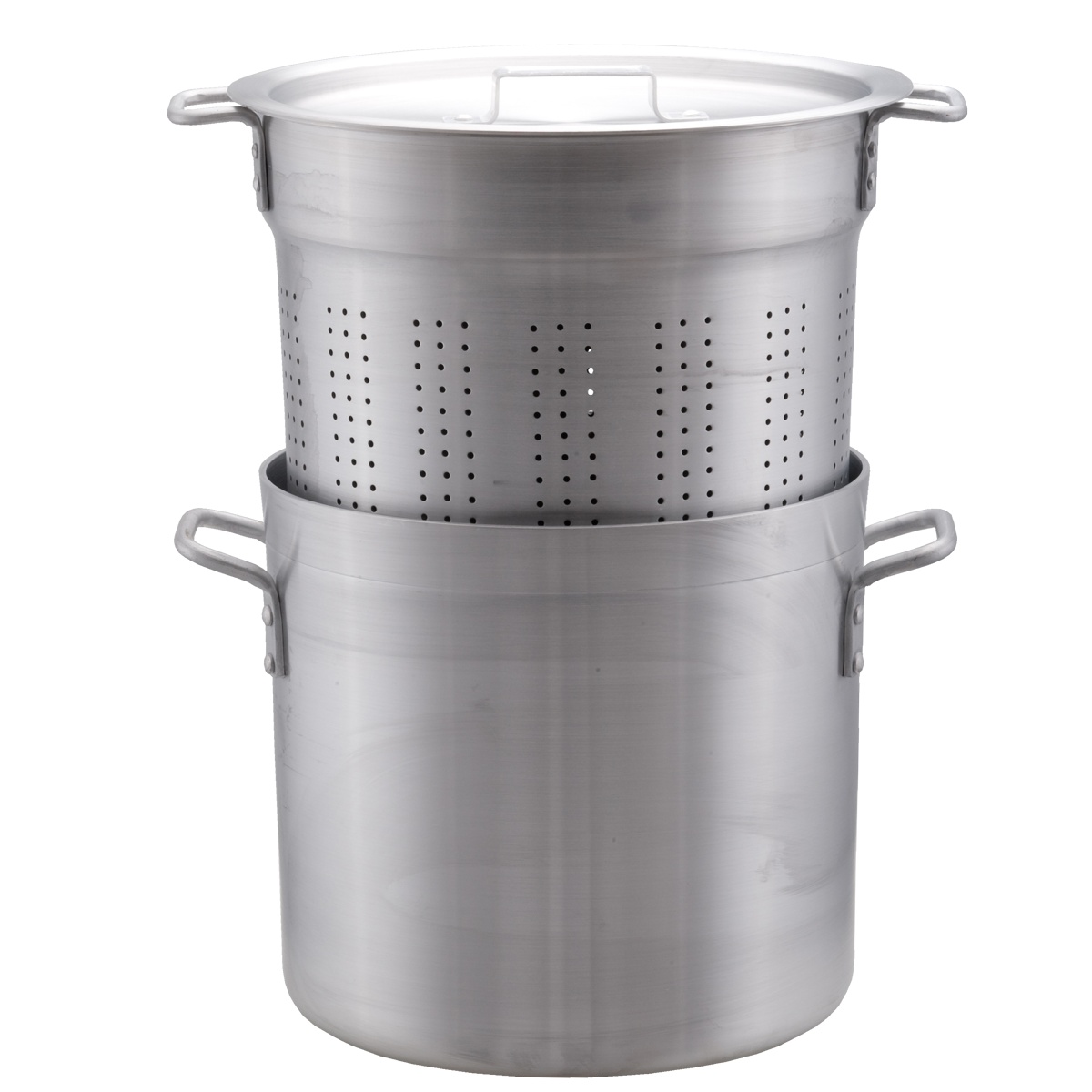 Libertyware 20 Quart Aluminum Pasta Cooker with Perforated Insert and Lid