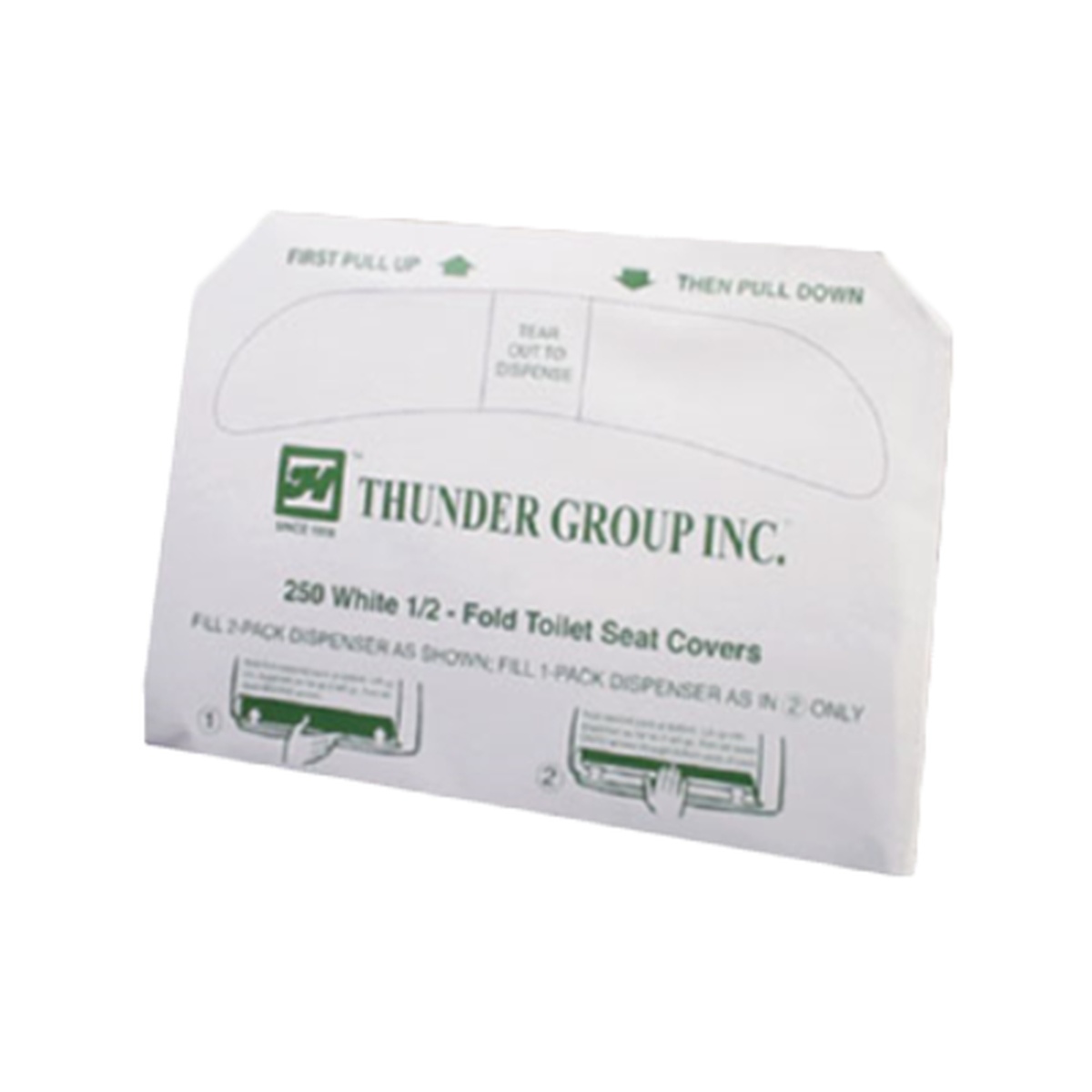 Thunder Group PATSC050 pack of 250 white half-fold toilet seat covers