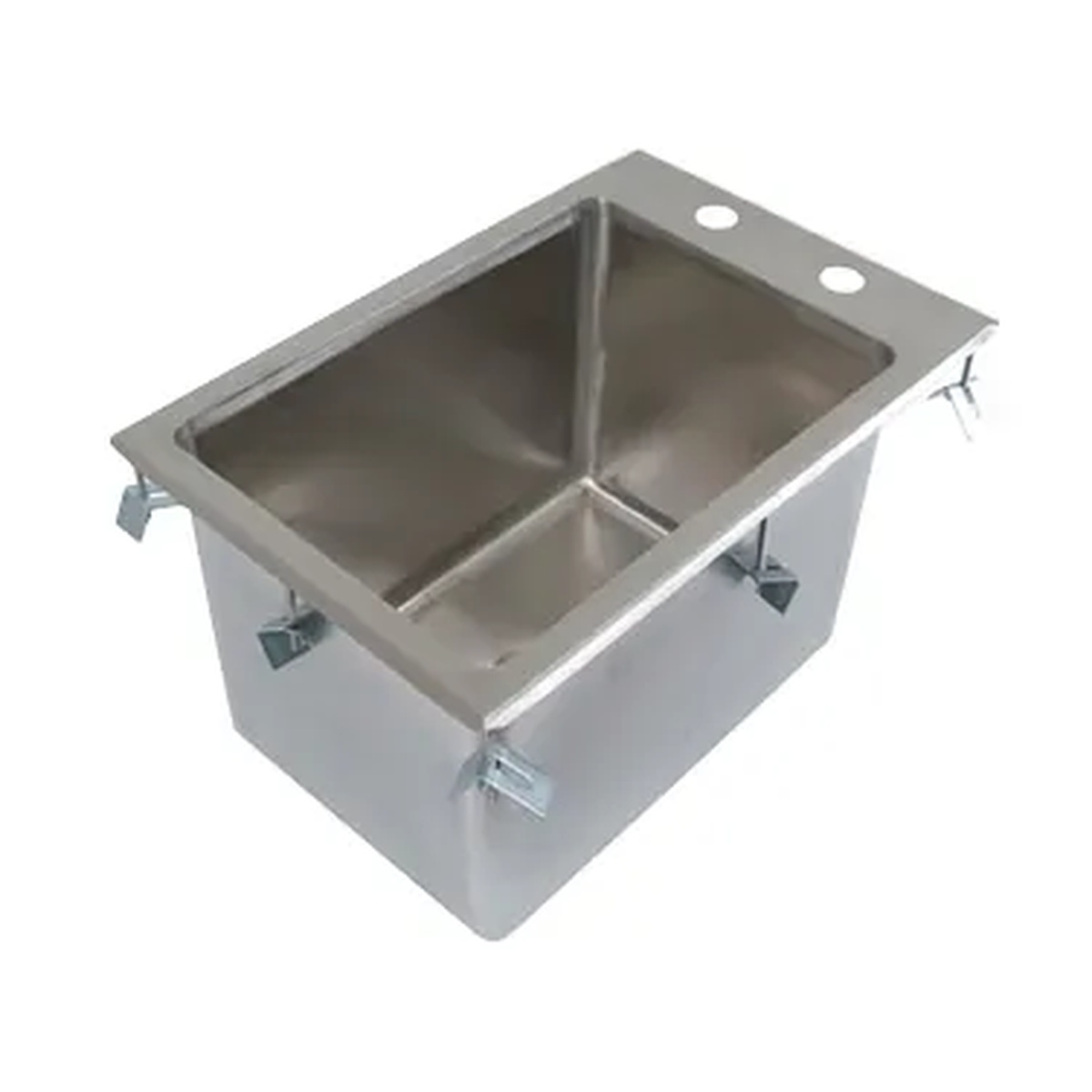 John Boos PB-DISINK101410-X stainless steel one-compartment drop-in sink with mounting clips and faucet holes