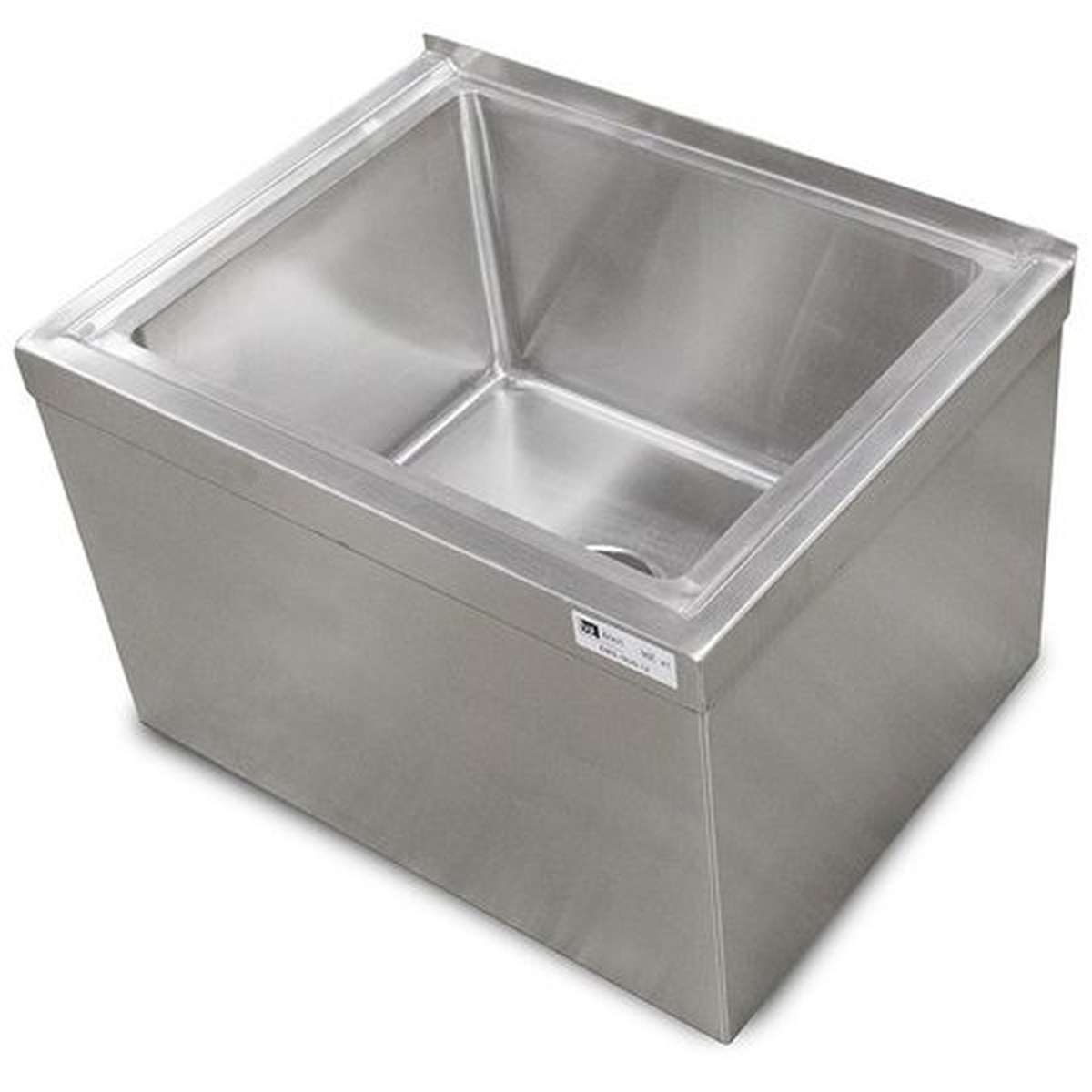 John Boos PBMS2424-12-X stainless steel floor mop sink with rectangular basin, marine edge, and stainless apron