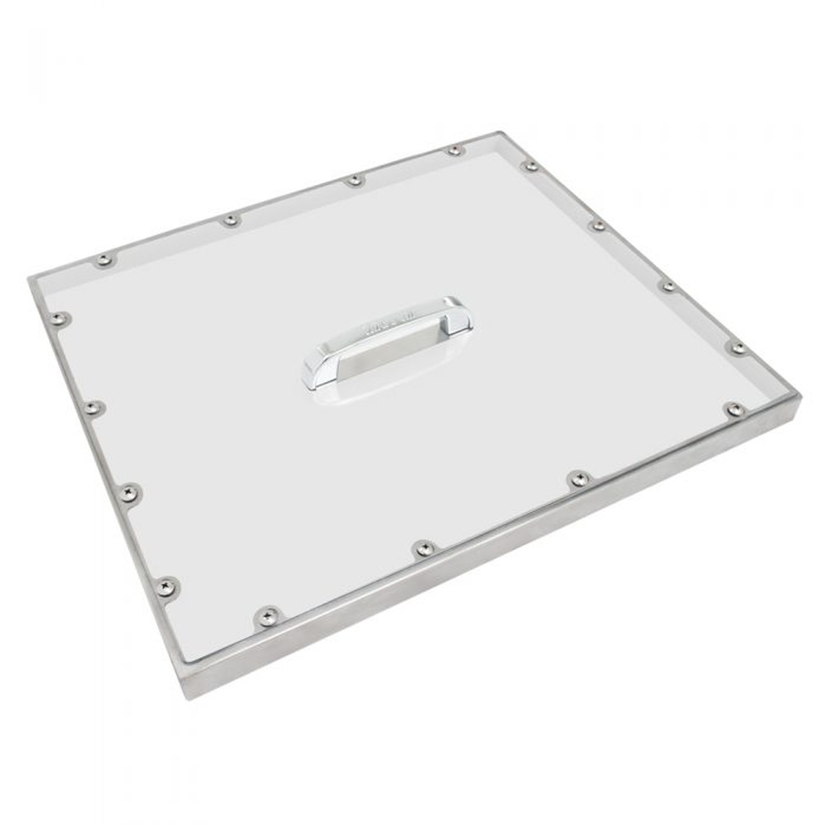 Turbo Air PC-36J clear pan cover with metal frame and center handle, shown on white background
