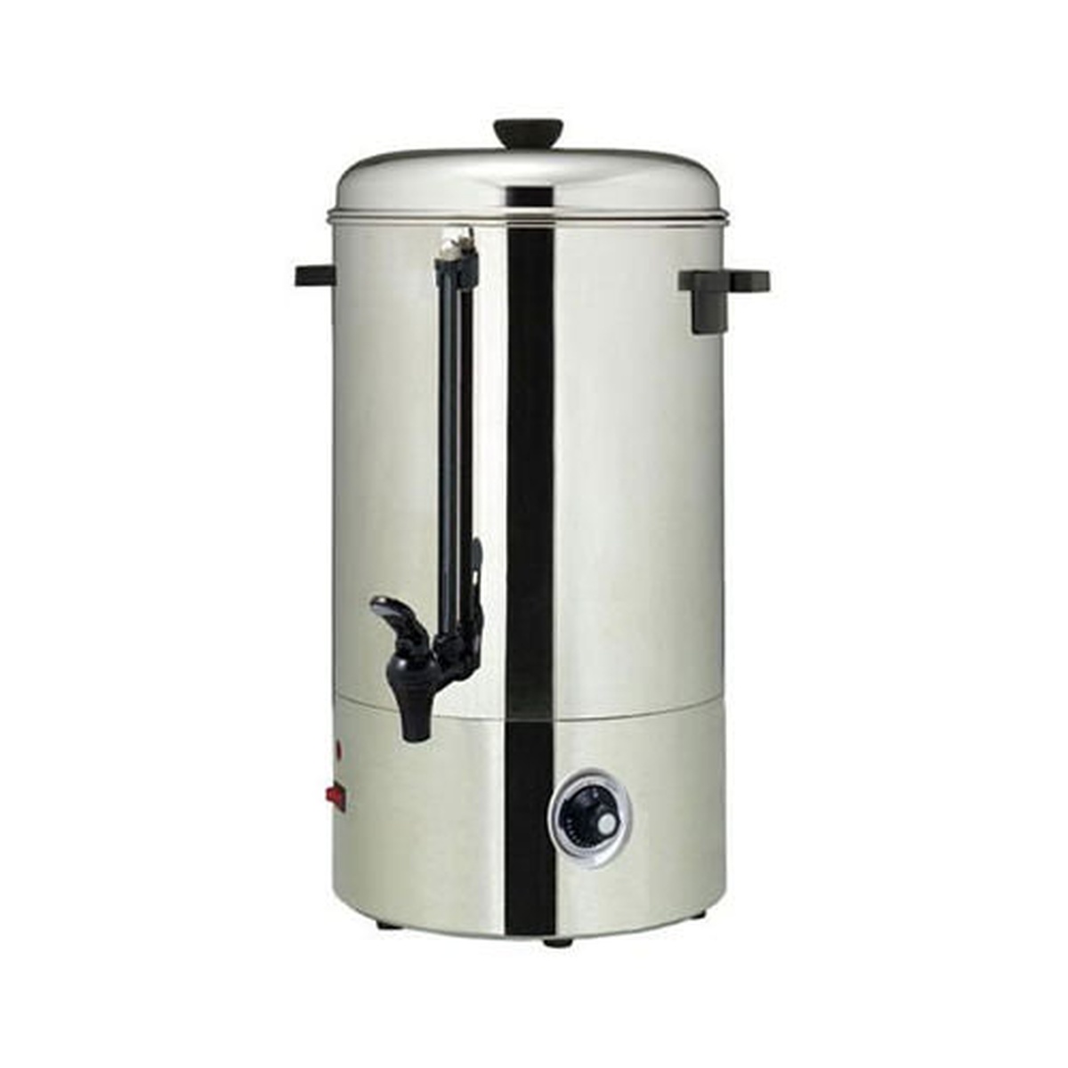 Boswell PC167C 40-cup stainless steel coffee percolator with dispense tap and temperature control knob