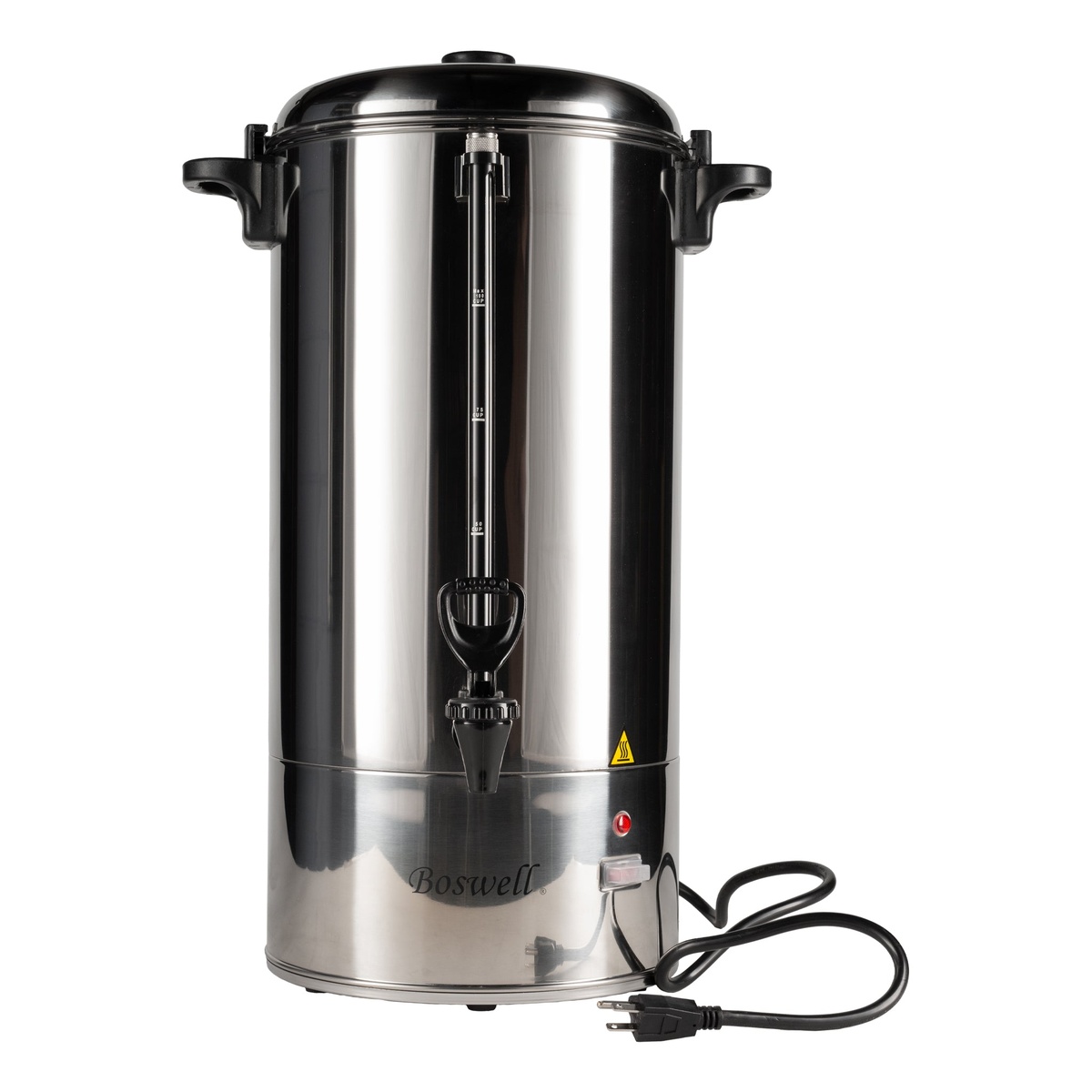 Boswell PC190C coffee urn side view showing power cord and base indicator light