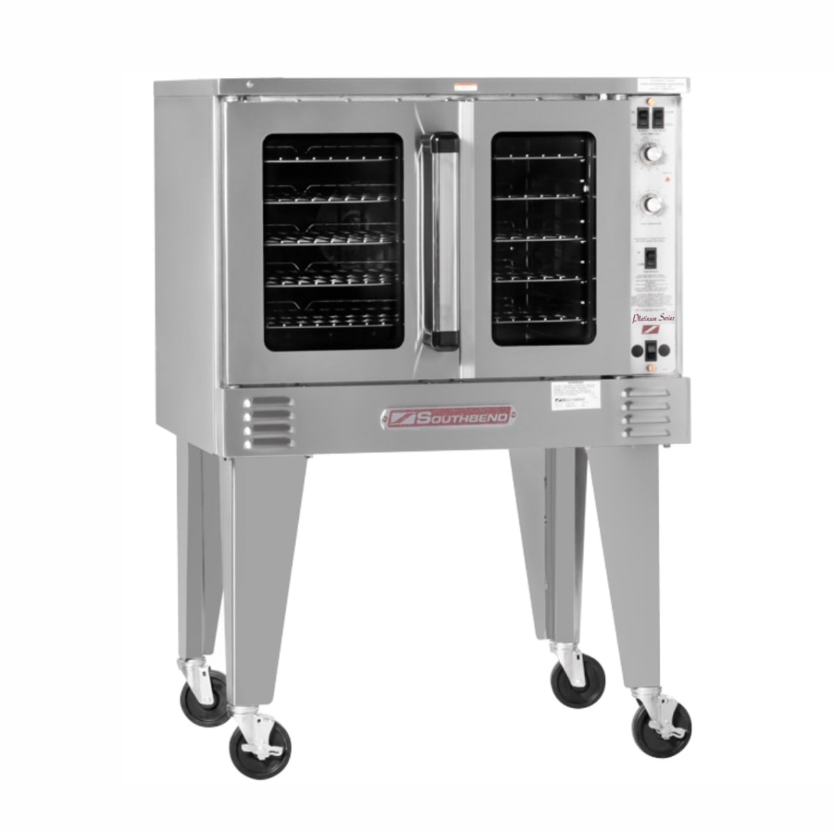 Southbend Platinum Series single deck gas convection oven with dependent doors and control panel