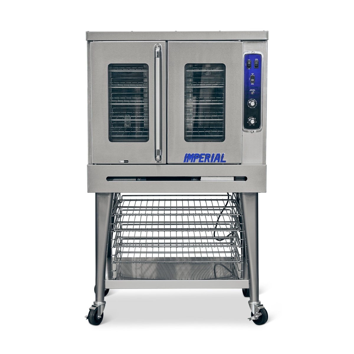 Imperial PCVE-1 single full size electric convection oven with dependent doors and right-side control panel