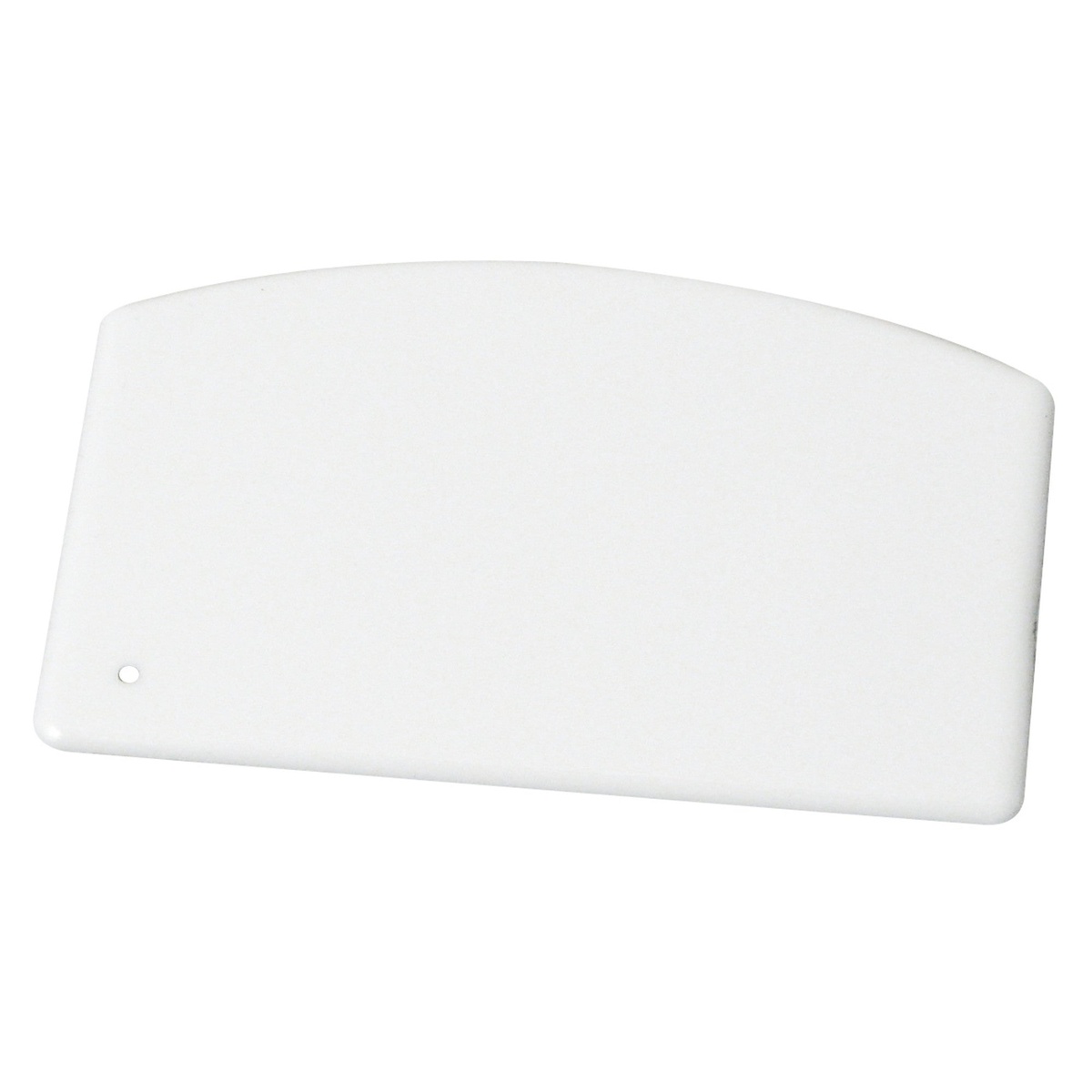 Winco PDS-5 small white plastic dough scraper, front view
