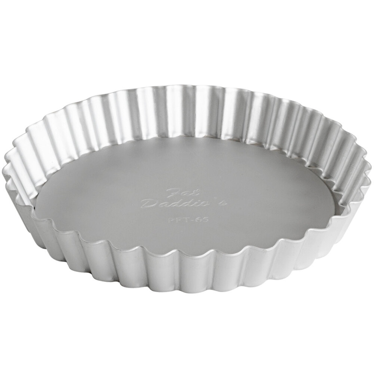 Fat Daddio's PFT-65 round fluted tart pan with removable bottom, anodized aluminum
