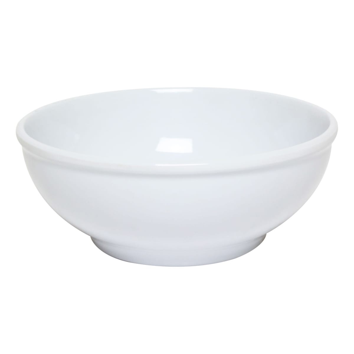 Thunder Group PH5010TW 88 oz round white melamine pho noodle bowl with footed base and smooth rim