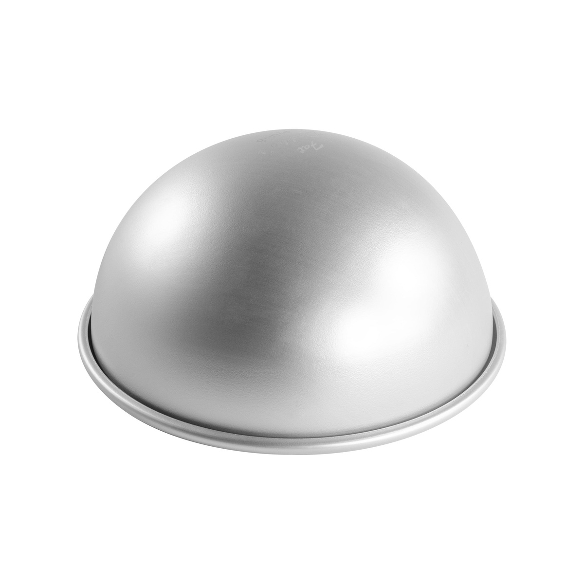 Fat Daddio's anodized aluminum hemisphere cake pan exterior dome view on white background