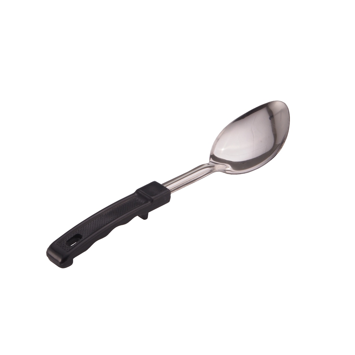 Libertyware PHS11 11-inch solid stainless steel basting spoon with black plastic insulated handle