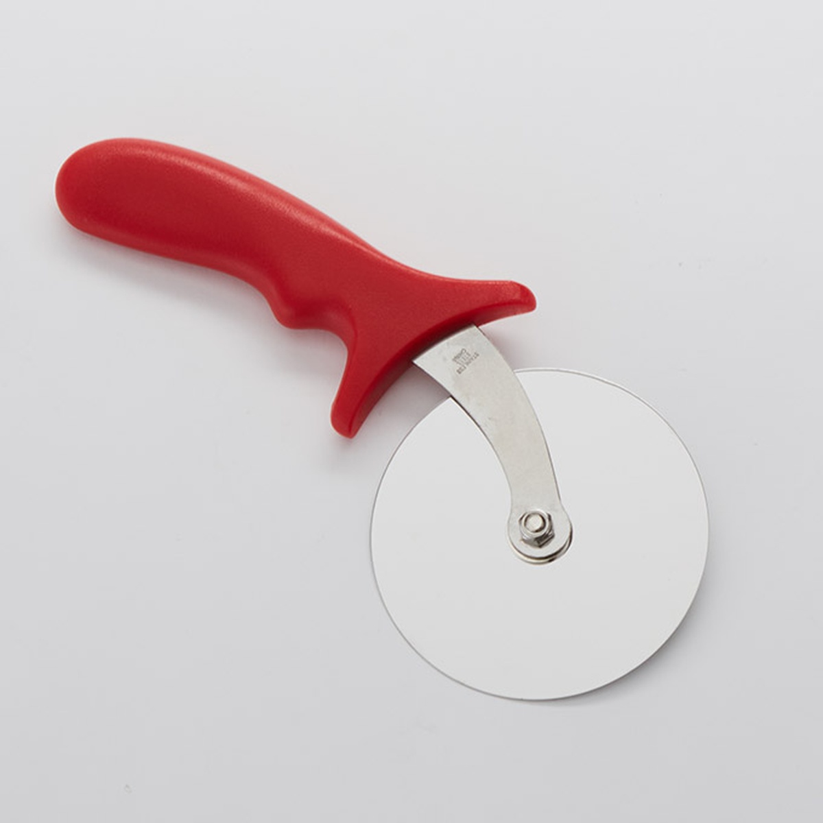 American Metalcraft PIZR2 pizza cutter with red ergonomic handle and stainless steel wheel