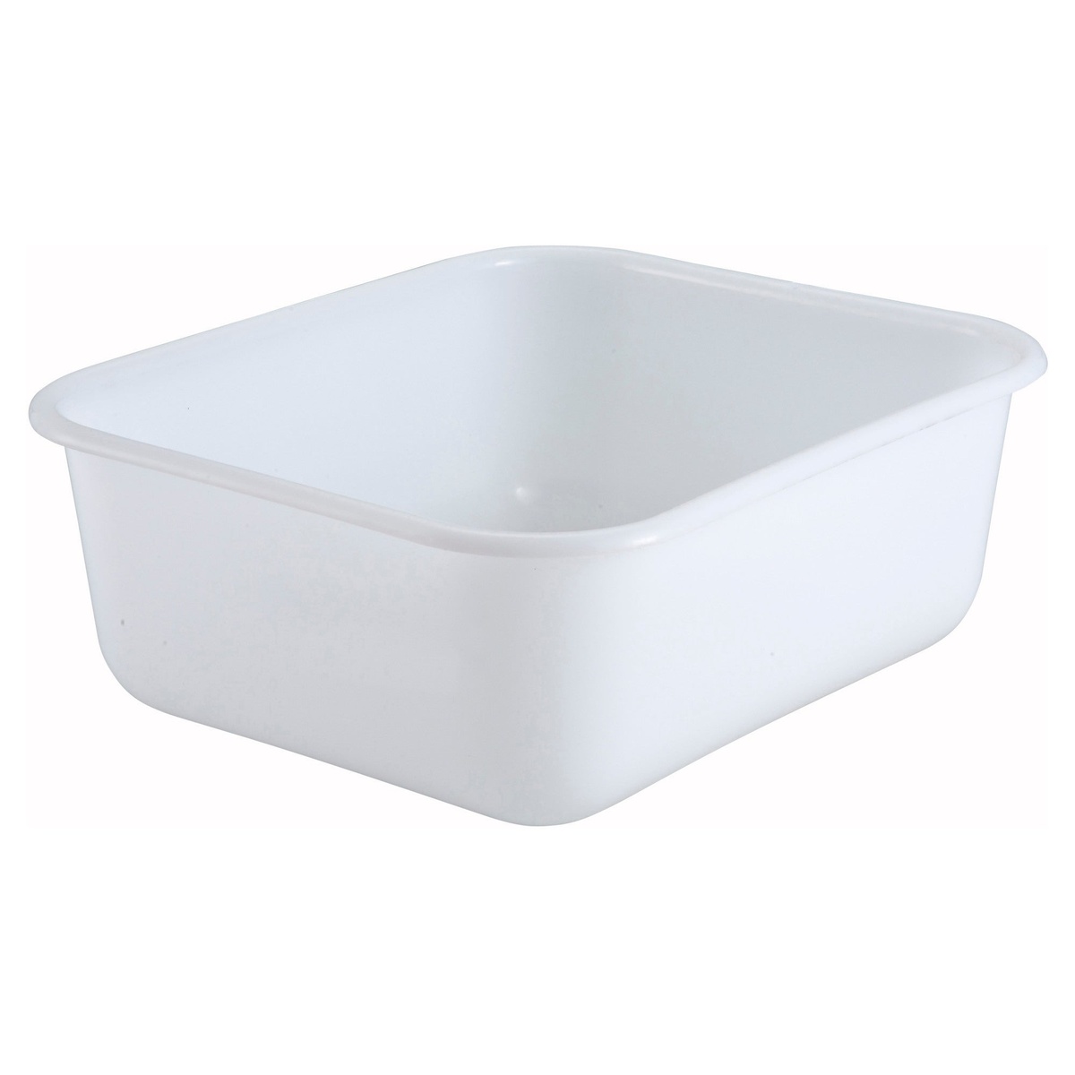 Winco PL-MB white polypropylene mini bin shown open without lid
