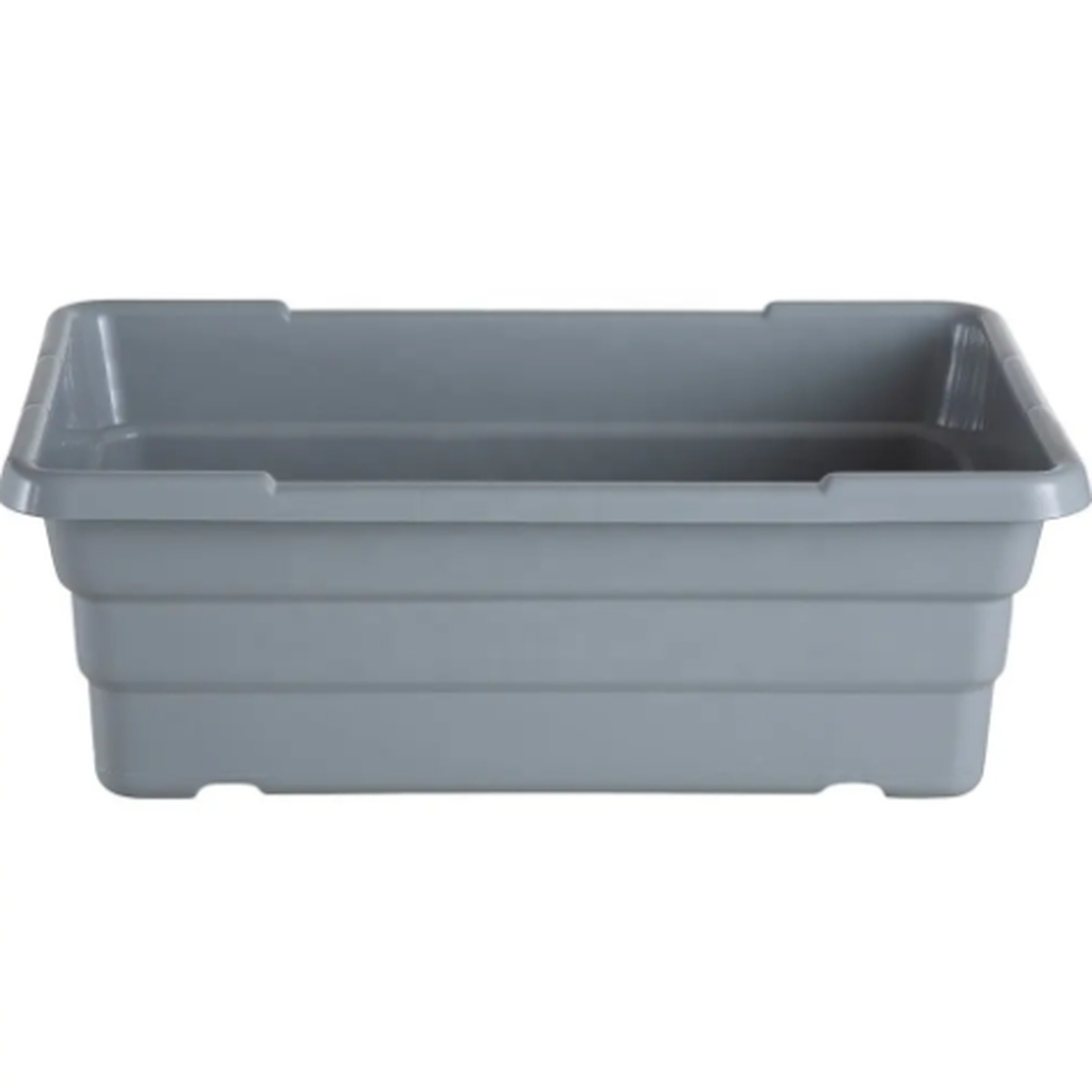 PL1524 Enhanced grey plastic meat lug, rectangular tub with ribbed sides and corner handles