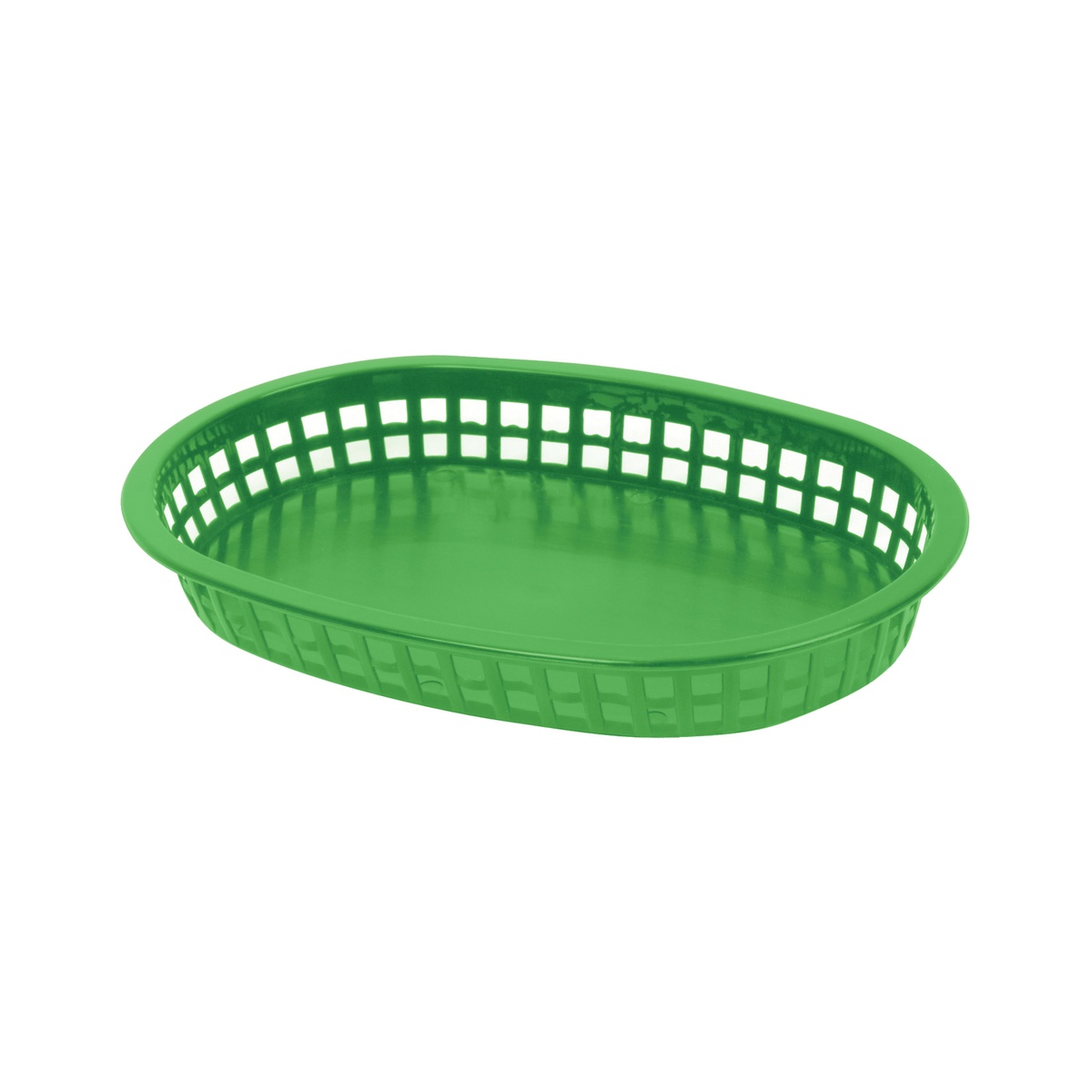Thunder Group PLBK1034G green oval polypropylene fast food basket, 10-3/4 inch oblong