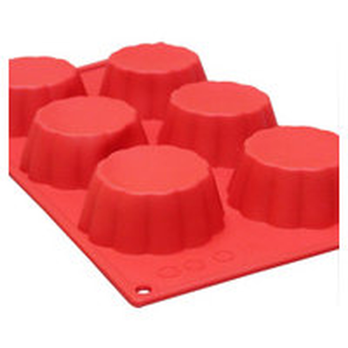 Close-up of Thunder Group silicone brioche mold showing ribbed cavity side detail