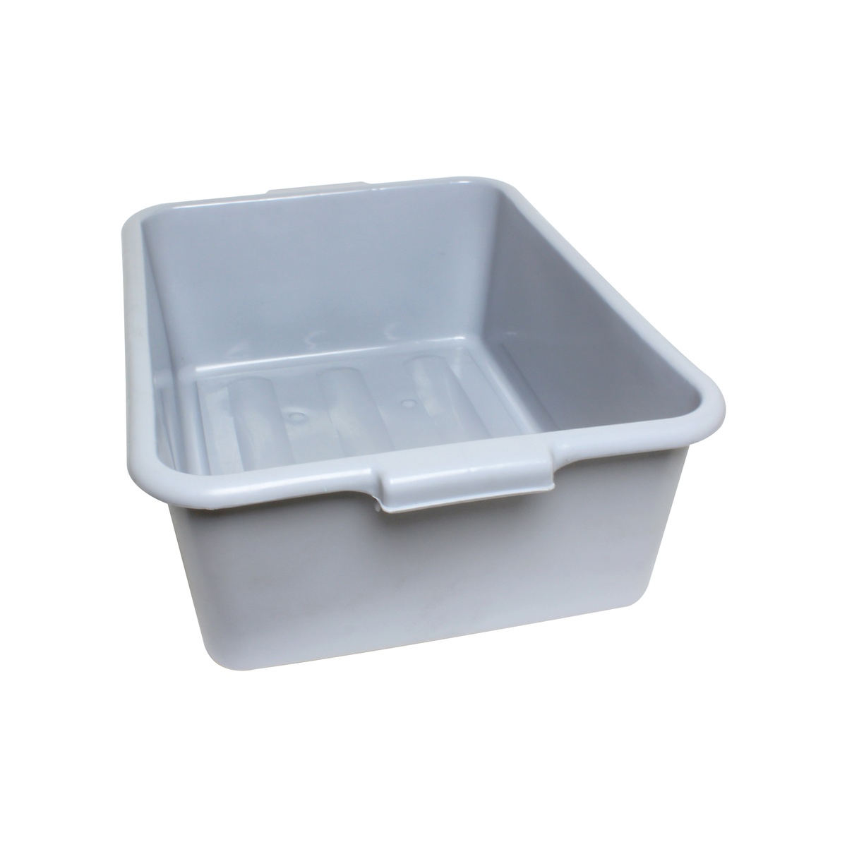 Thunder Group PLBT007G gray high-density polyethylene bus tub with integrated side handles and ribbed bottom