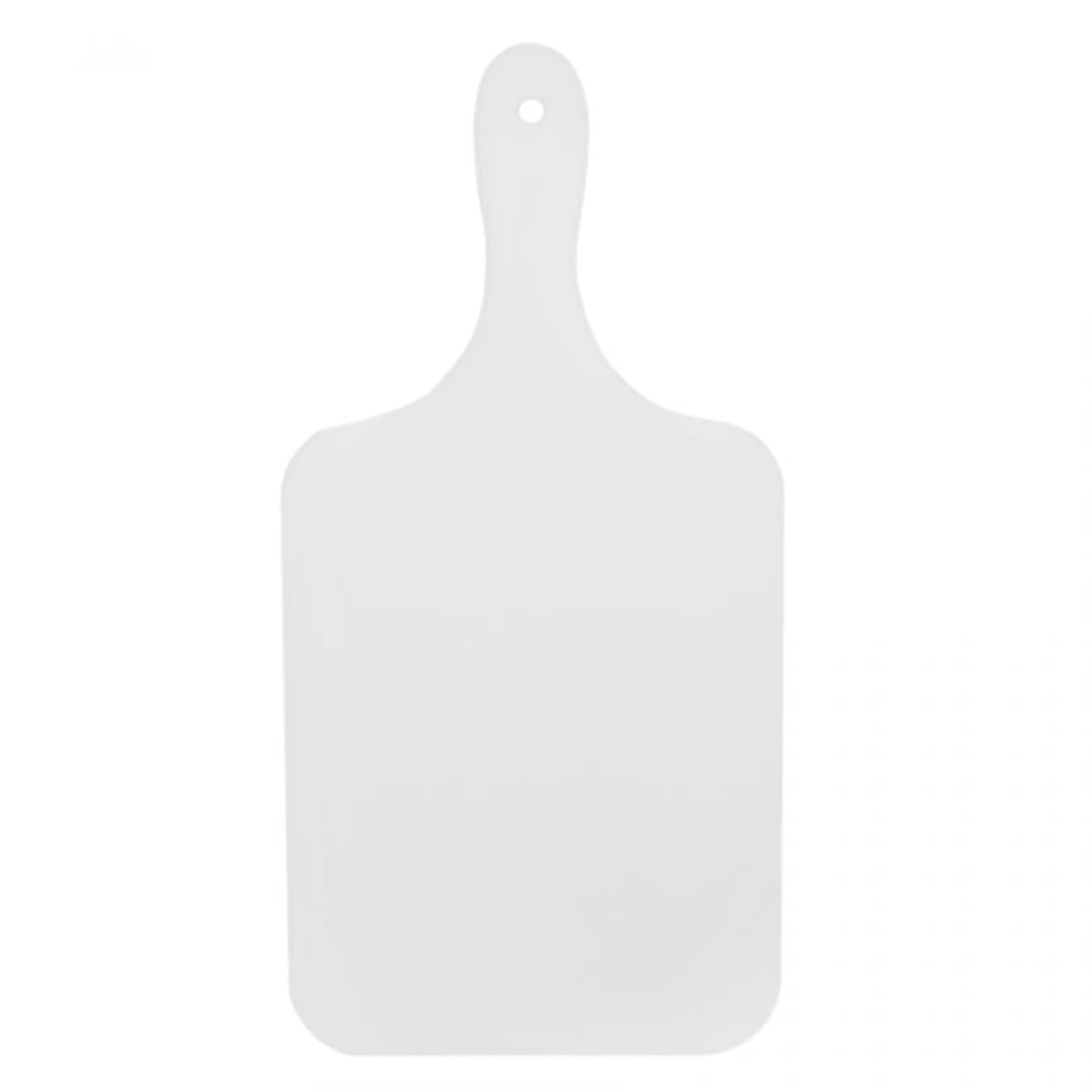 Thunder Group PLCB007 white HDPE paddle-shaped cutting board with handle and hanging hole